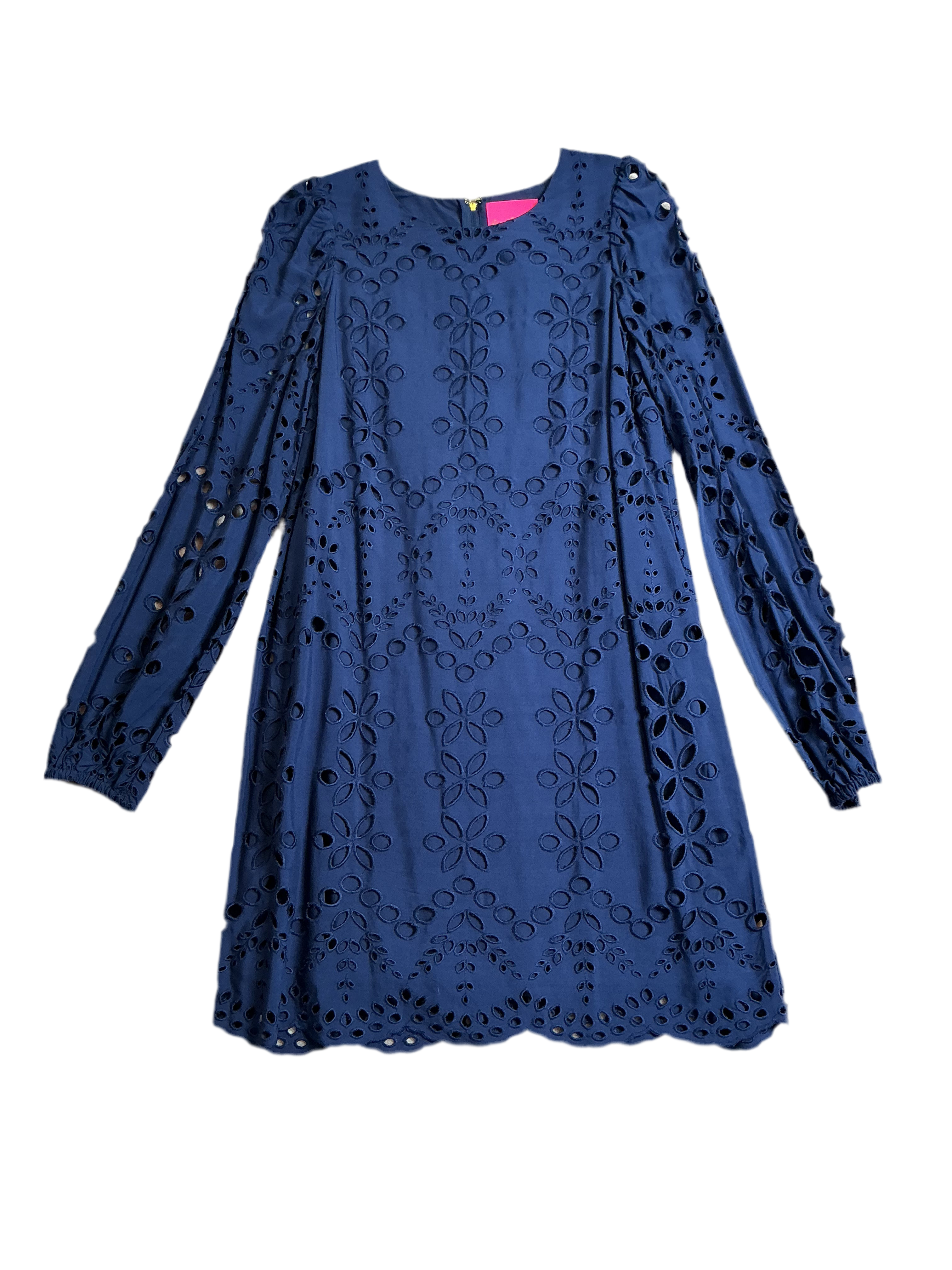 Lilly Pulitzer NWT Alyna Long Sleeve Eyelet Dress True Navy Soiree Eyelet - Size 6