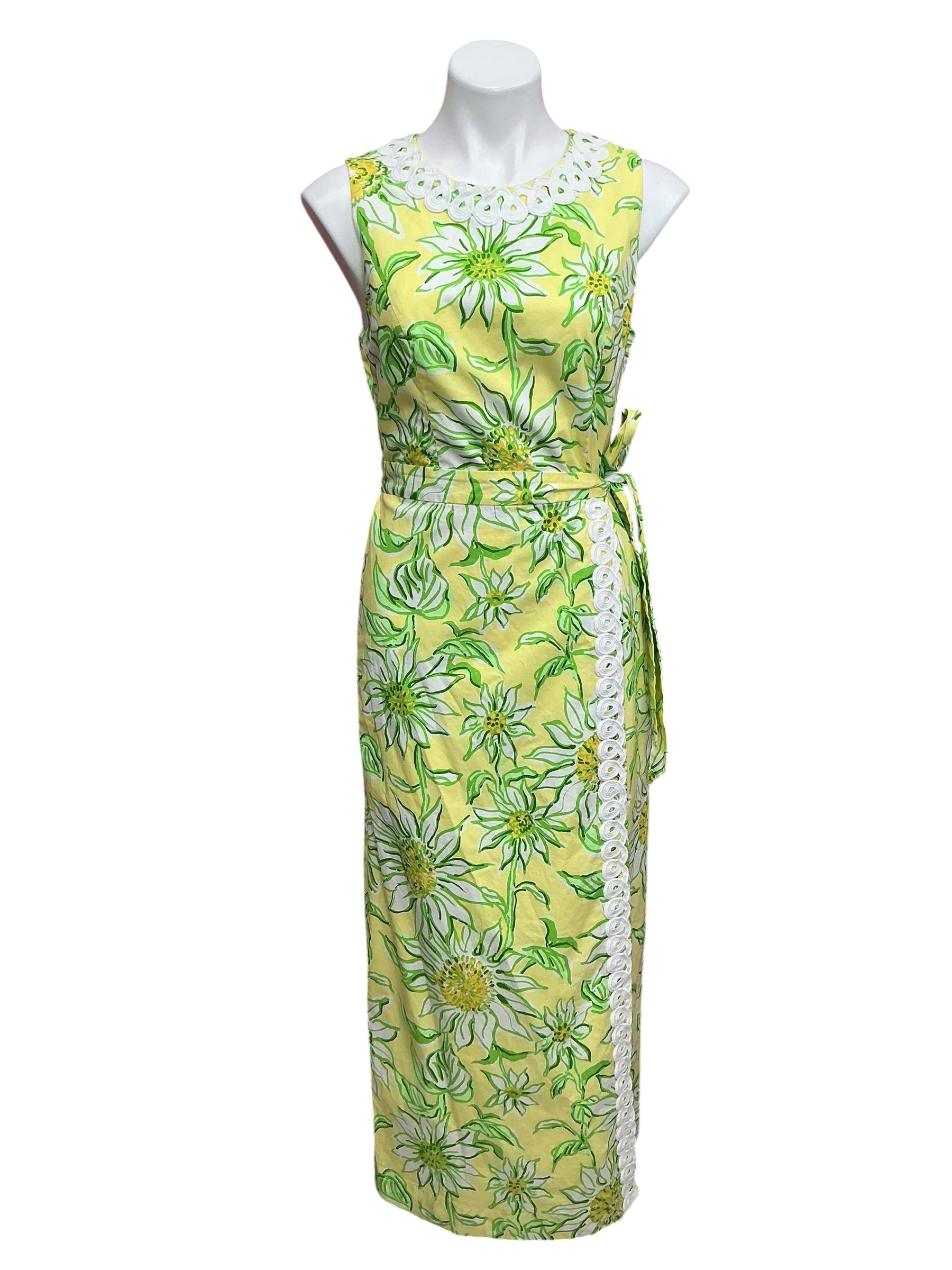 Lilly Pulitzer Fresia Stretch Maxi Shift Dress Limoncello Sunbelievable - Size 6