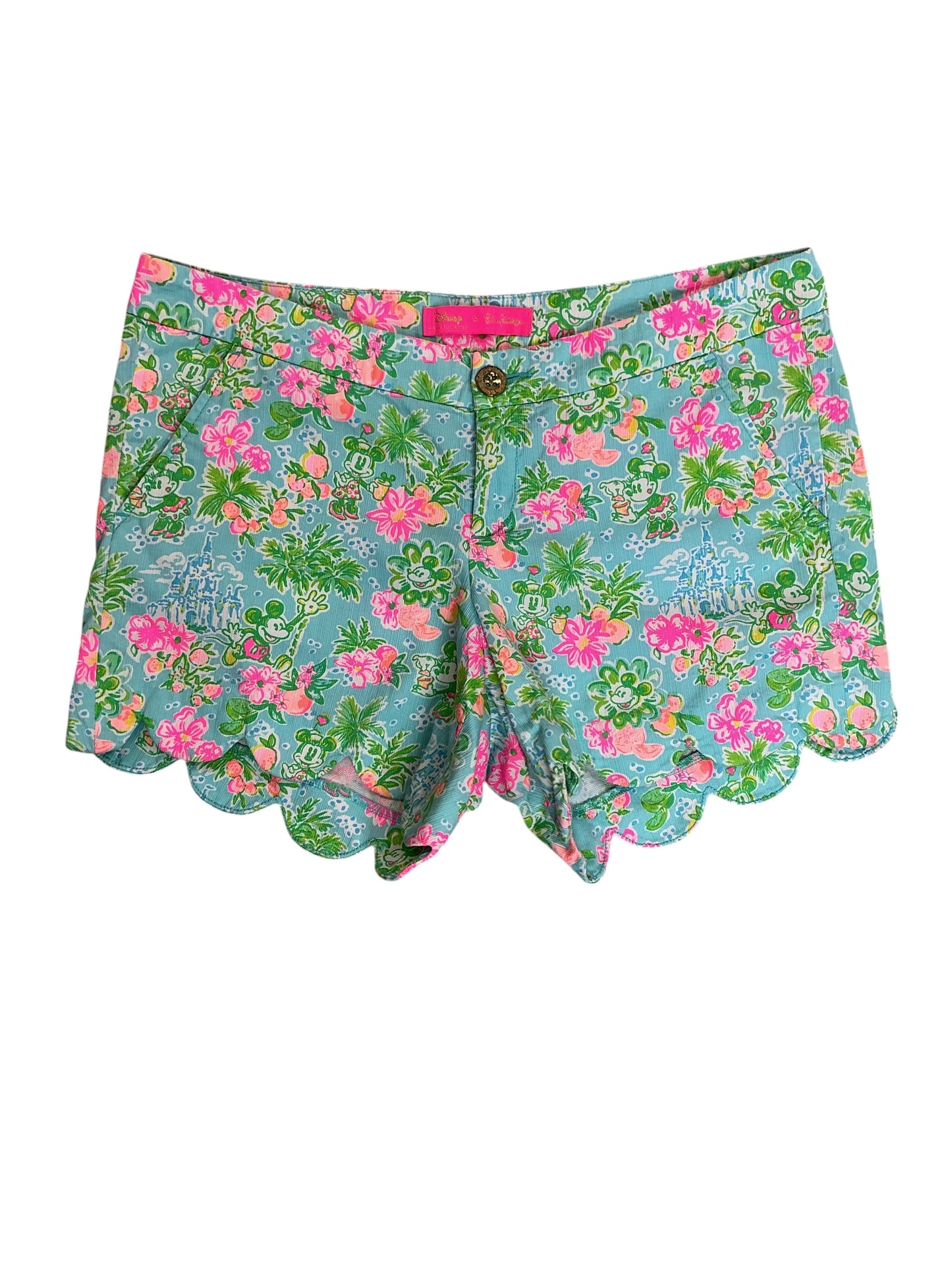 Lilly Pulitzer X Disney Buttercup Scalloped Shorts Blue Ibiza Lilly Loves Disney - Size 6