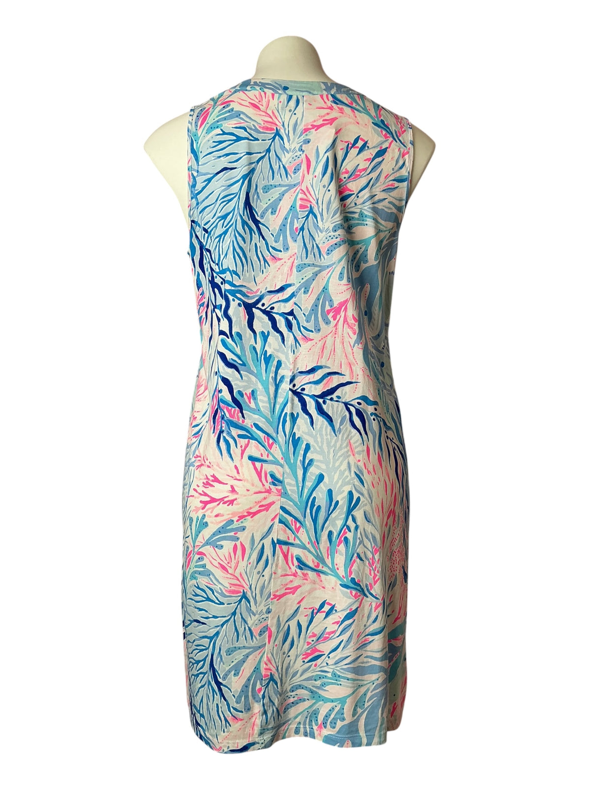 Lilly Pulitzer Harper Shift Dress Crew Blue Tint Kaleidoscope Coral - Size M