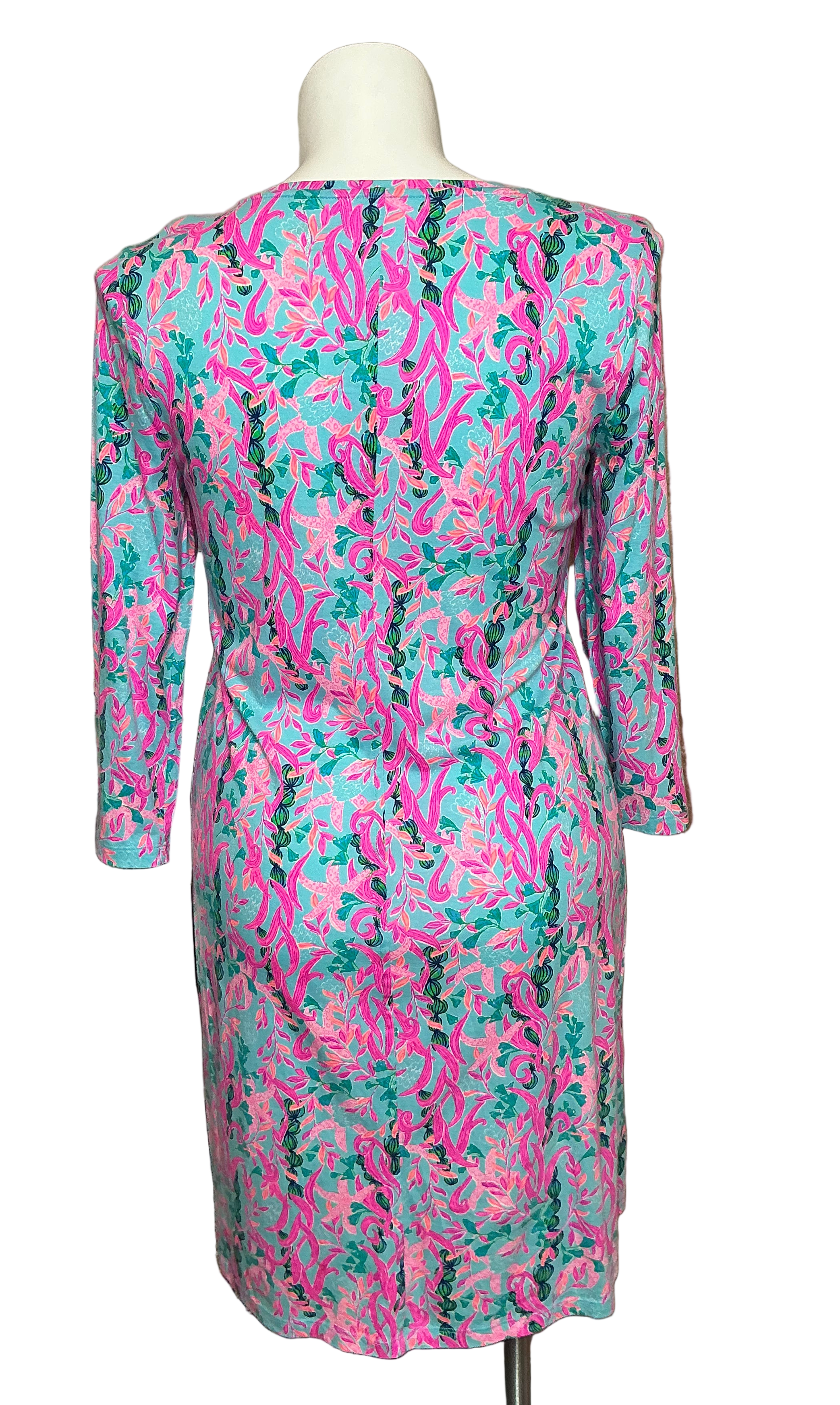 Lilly Pulitzer - Tessa 3/4 Sleeve V-Neck - Multi Seaweed Samba - Size L