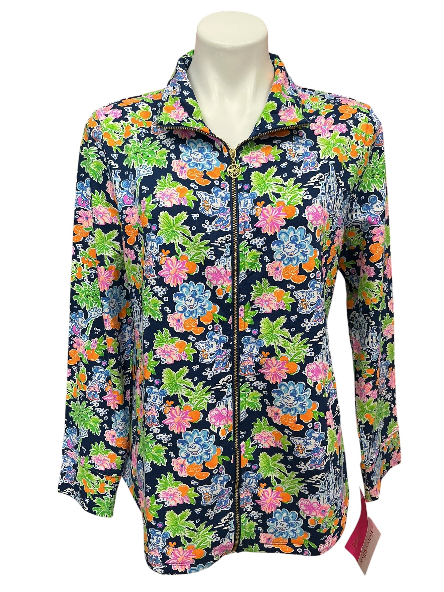 Lilly Pulitzer X Disney NWT Leona Zip Up Top Aegean Navy Lilly Loves Disney - Size L