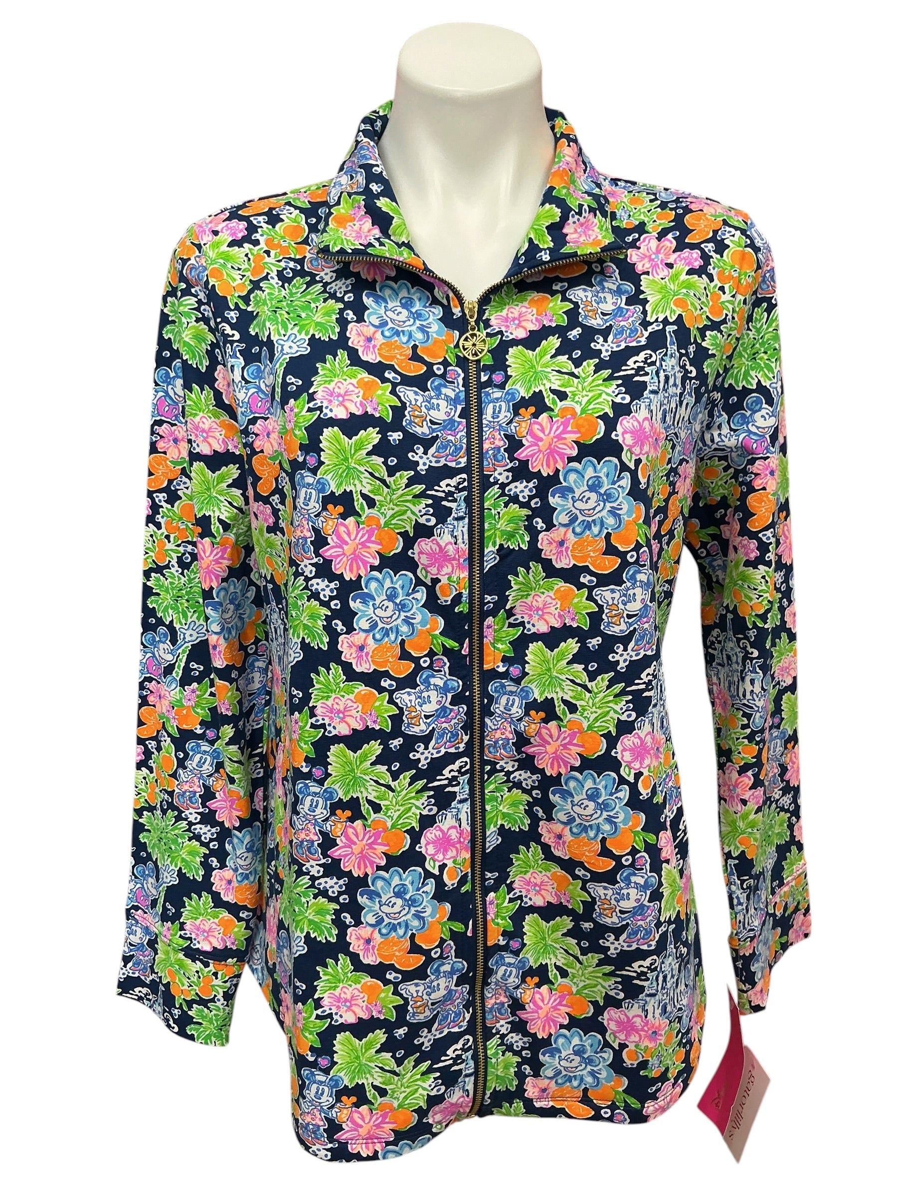Lilly Pulitzer X Disney NWT Leona Zip Up Top Aegean Navy Lilly Loves Disney - Size L