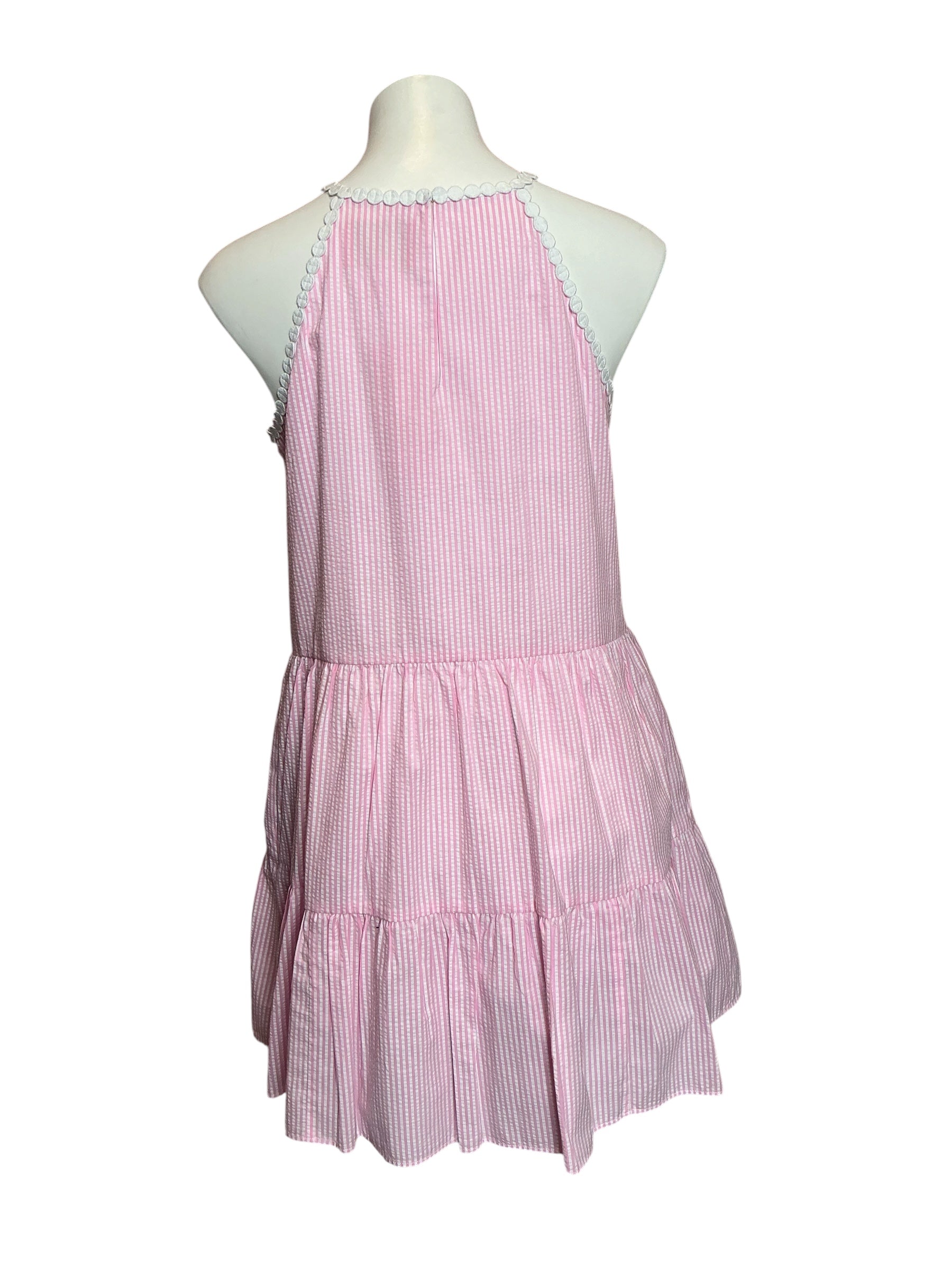Lilly Pulitzer NWT Britt Seersucker Striped Halter Dress Havana Pink Seersucker Stripe - Size 6