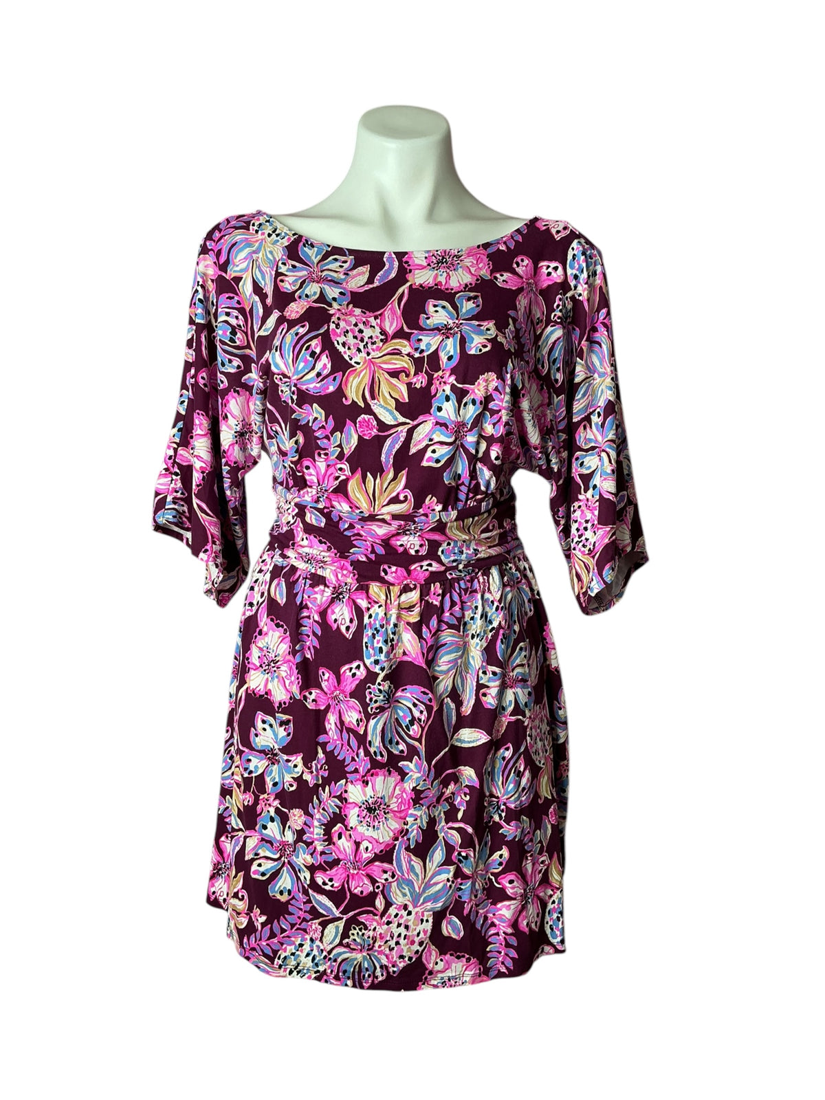 Lilly Pulitzer Parigi Boat Neck Romper Amarena Cherry Tropical With A Twist - Size S