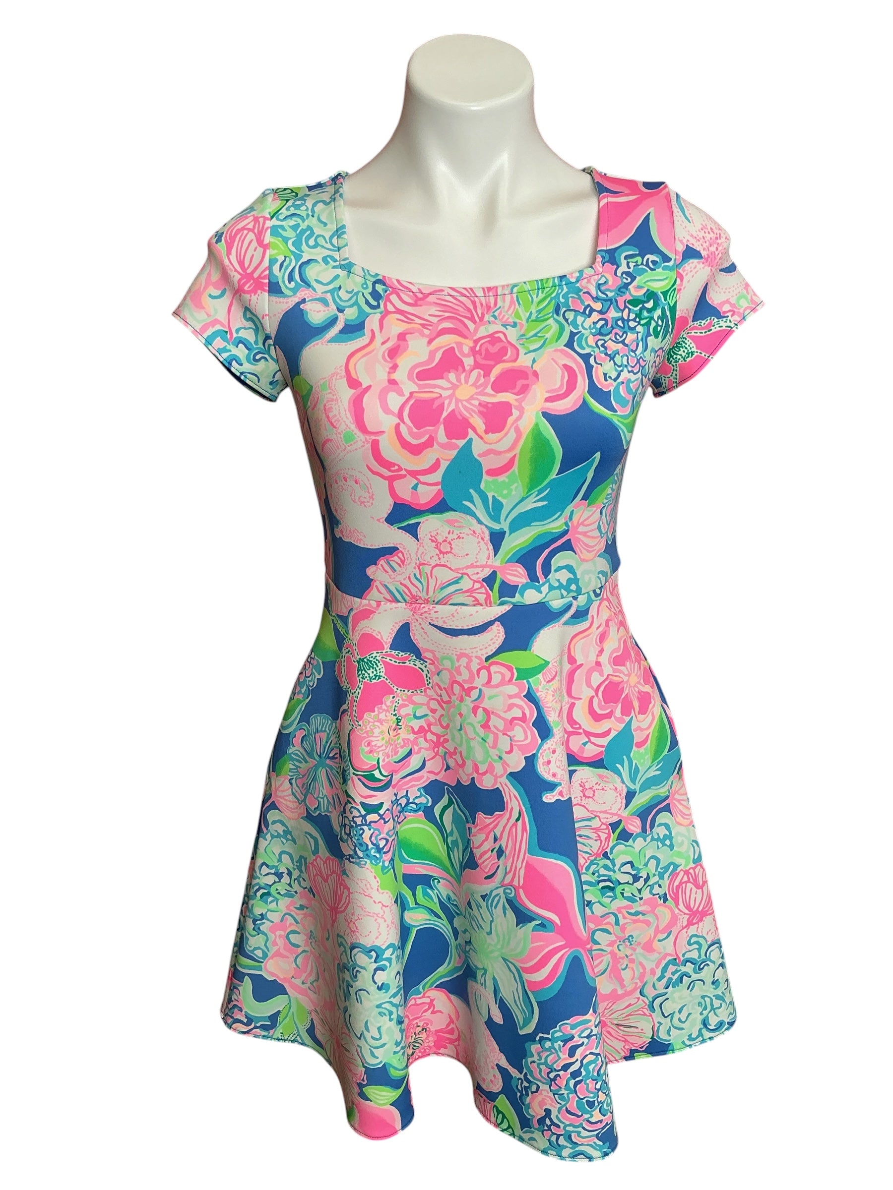 Lilly Pulitzer Girls Kids Arya Skater Dress Peony For Your Thoughts - Size 16