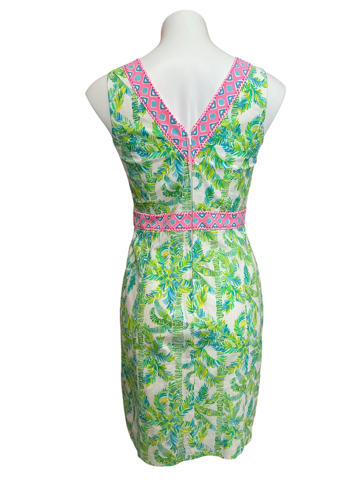 Lilly Pulitzer Lanora Stretch Shift Dress Fresh Citrus Keep Palm Engineered - Size 2