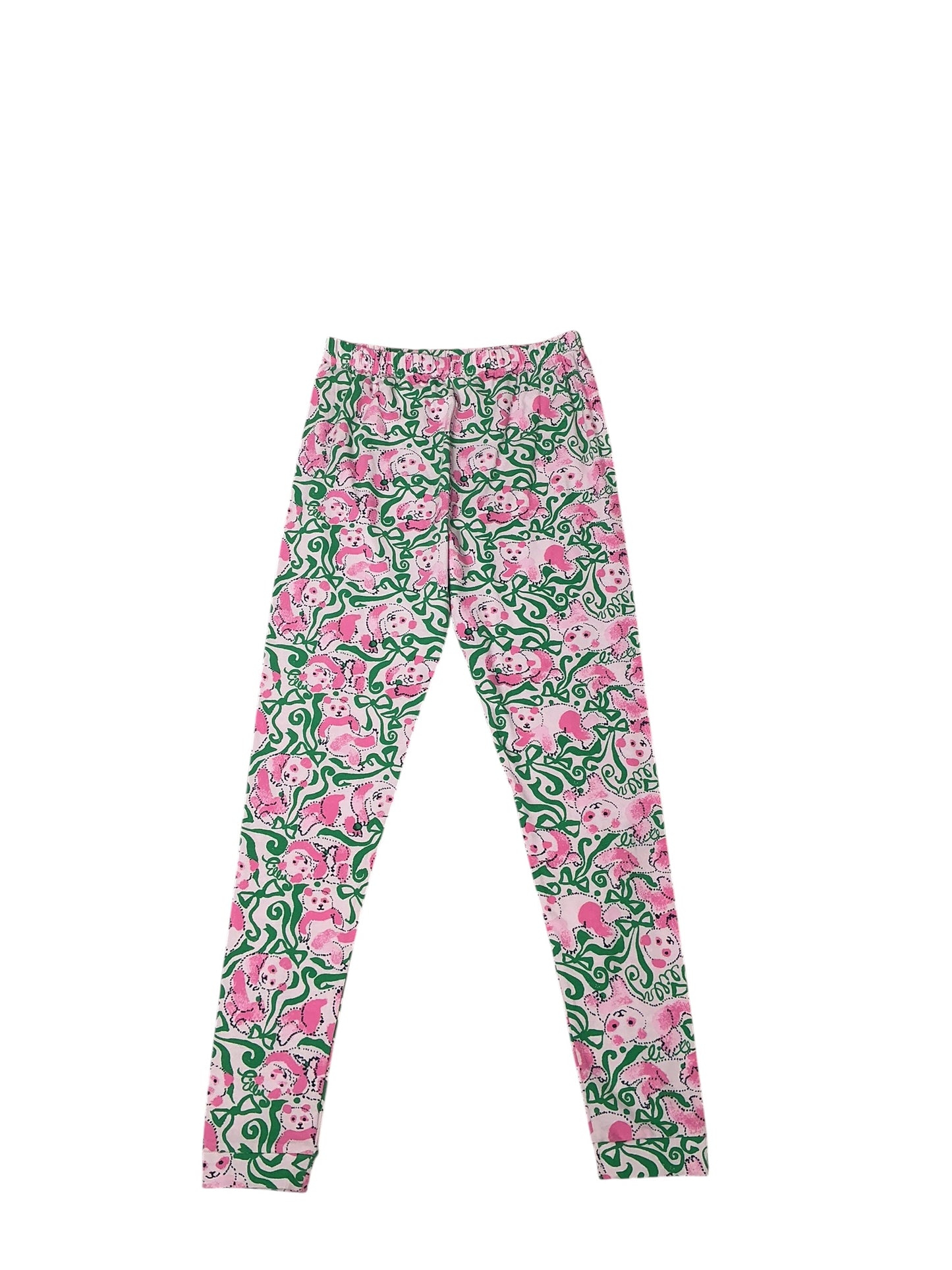 Lilly Pulitzer NWT Girls Mini Sammy Pajama Set Pink Quartz Panda N Bows - Size 8