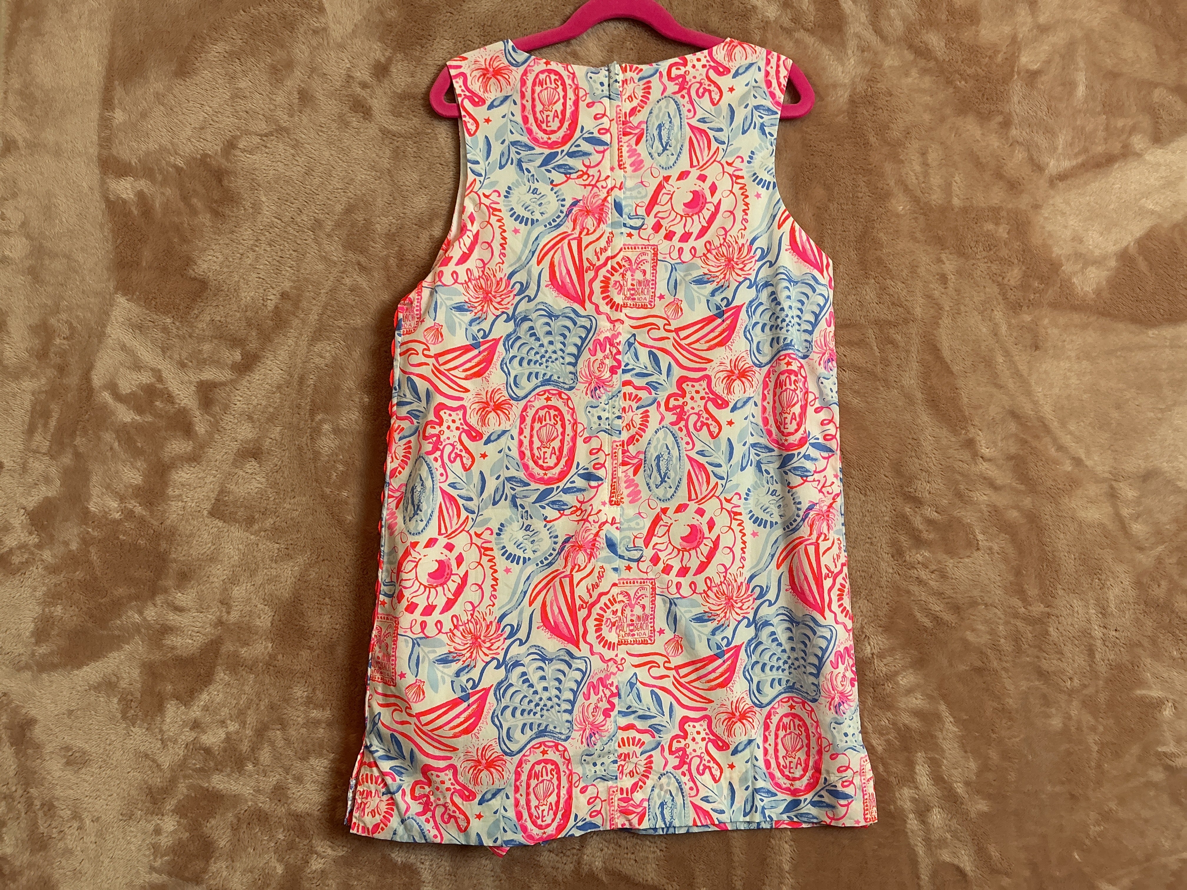 Lilly Pulitzer Mini Romey Shift Set Resort White Lil Sun Sea Sand - Size 14