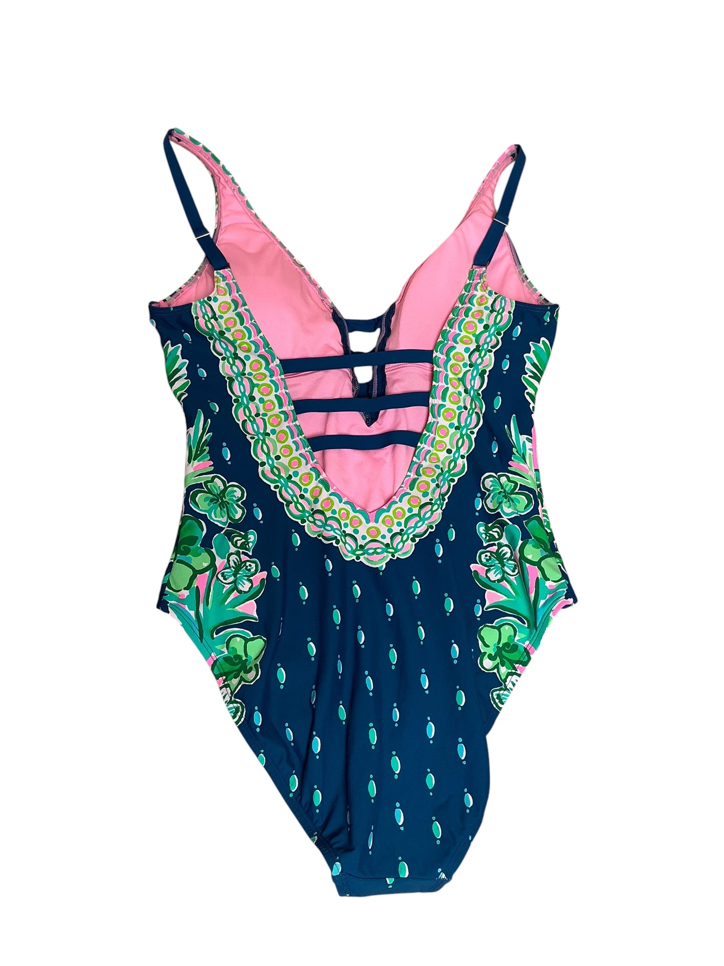 Lilly Pulitzer NWT Jasper One-Piece Macaw Blue Coconut Row Engineered - Size 12
