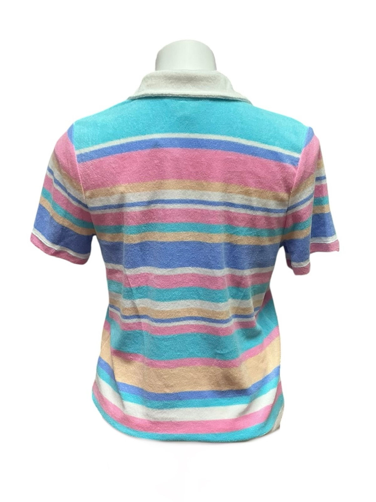 Lilly Pulitzer Brunella Towel Terry Polo Top - Fresh Water Al Fresco Stripe - Size S