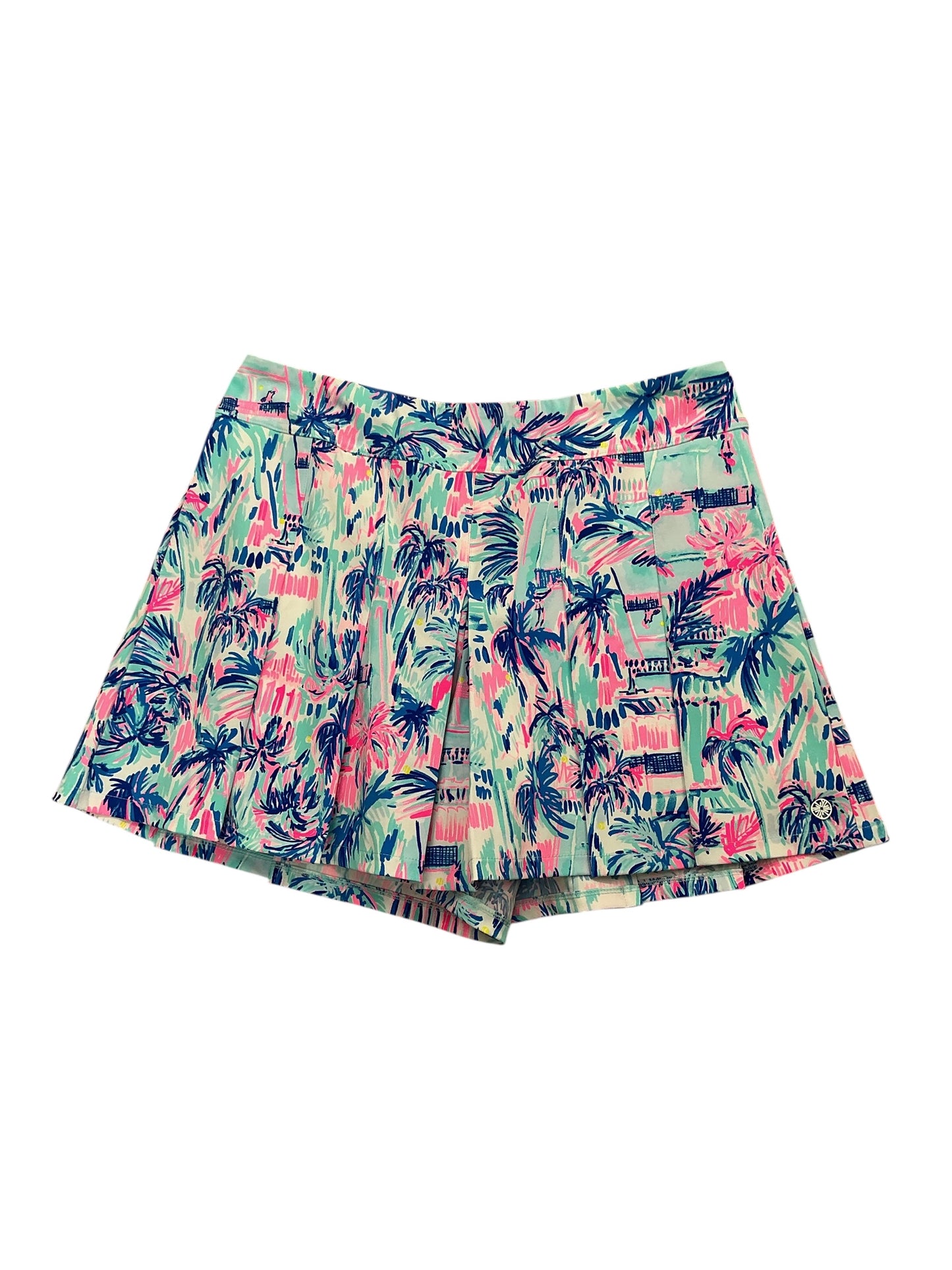 Lilly Pulitzer Luxletic Frazer Shorts UPF 50+ Ravello Blue Perfect Match - Size 12