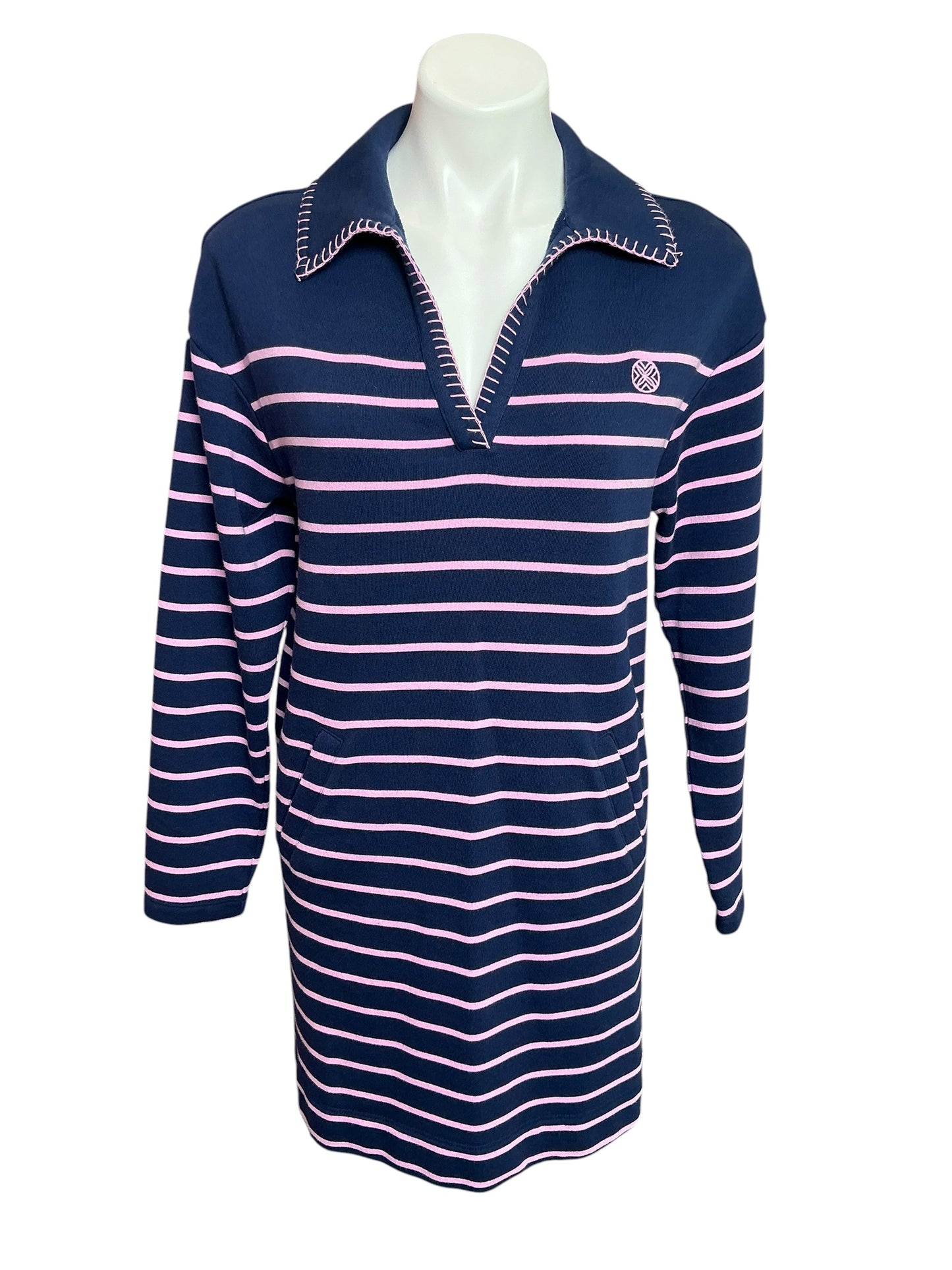 Lilly Pulitzer Corvaya Terry Dress Low Tide Navy Legacy Stripe - Size S