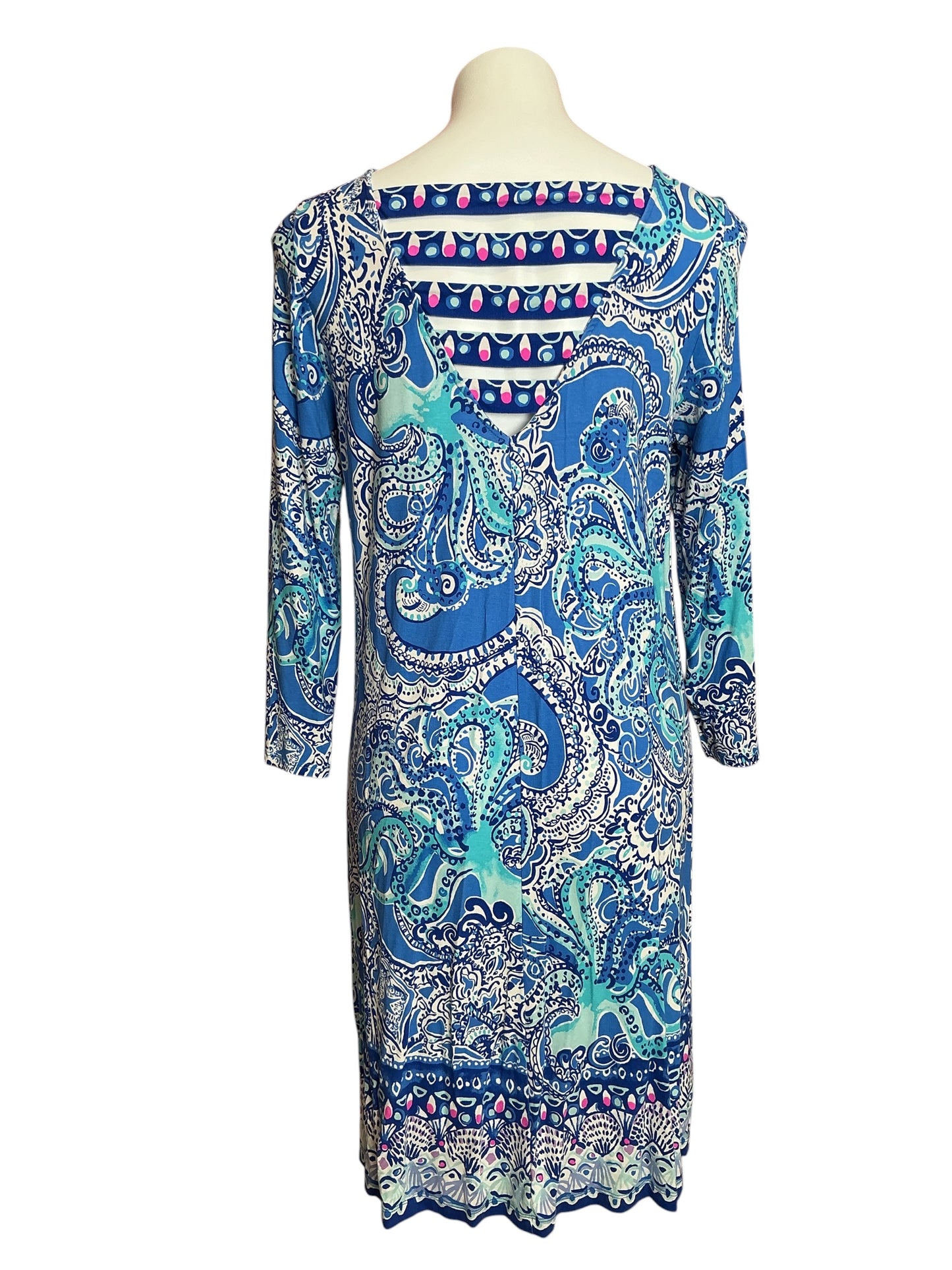 Lilly Pulitzer Ophelia Swing Dress Coastal Blue Legga Sea - Size L
