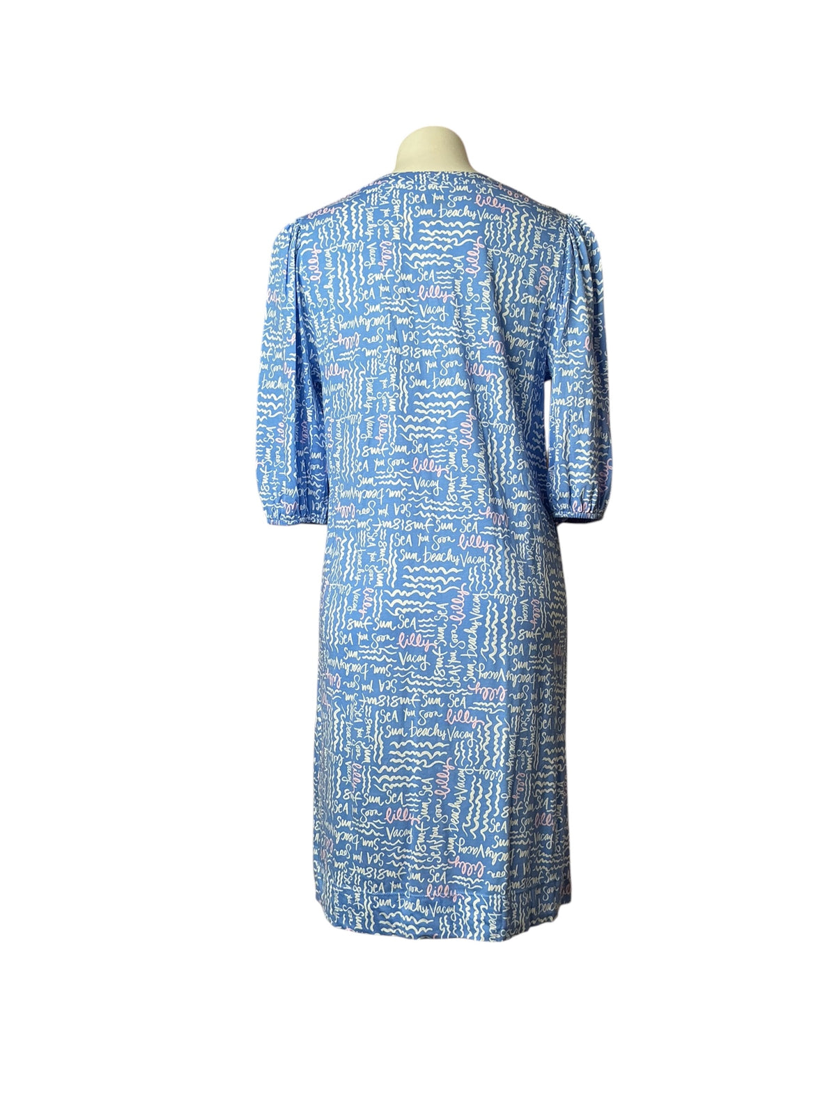 Lilly Pulitzer Colson Dress Sunwashed Blue Seacrets - Size M