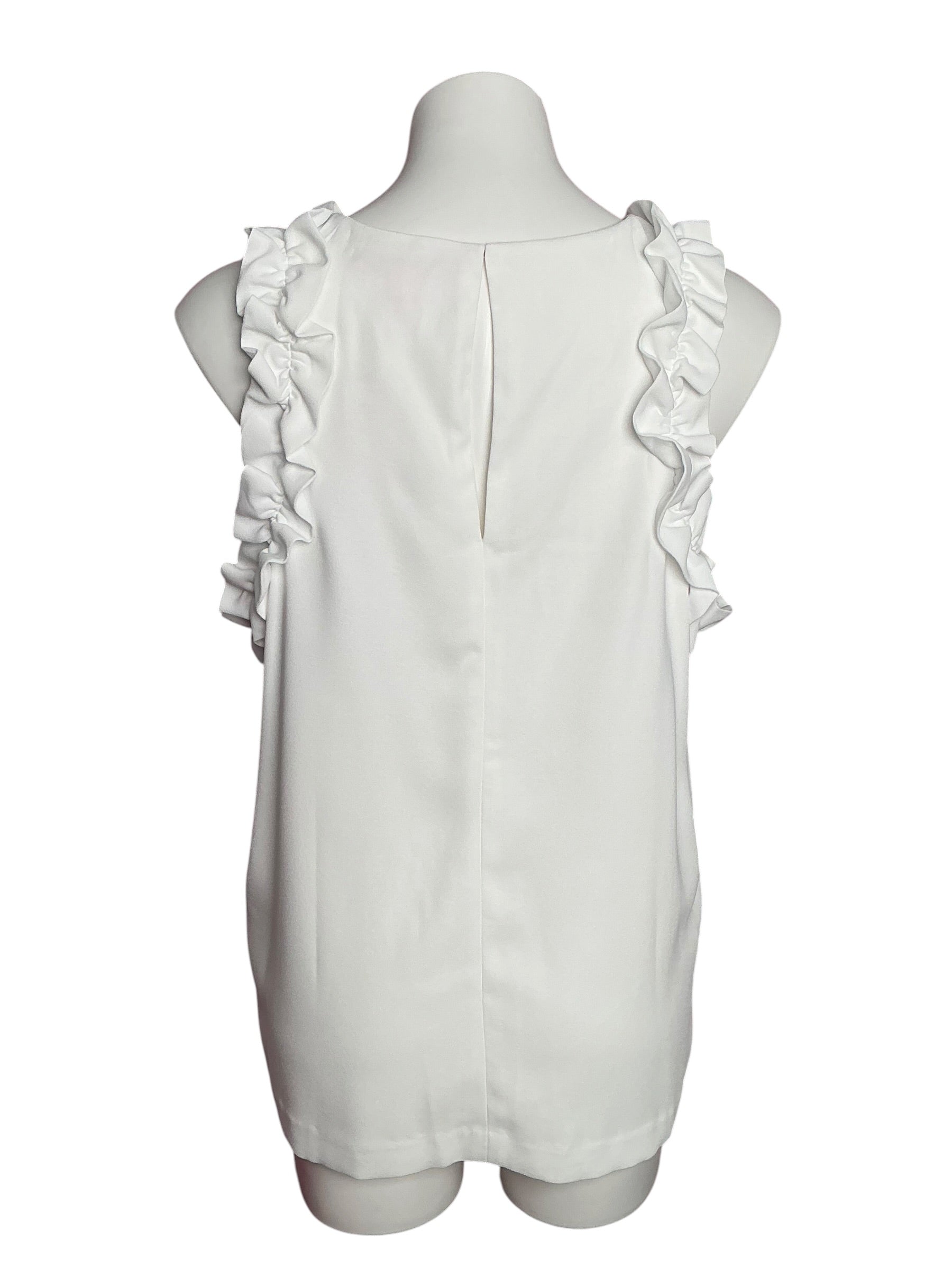 Lilly Pulitzer Kailee Sleeveless Ruffle Top Resort White - Size L