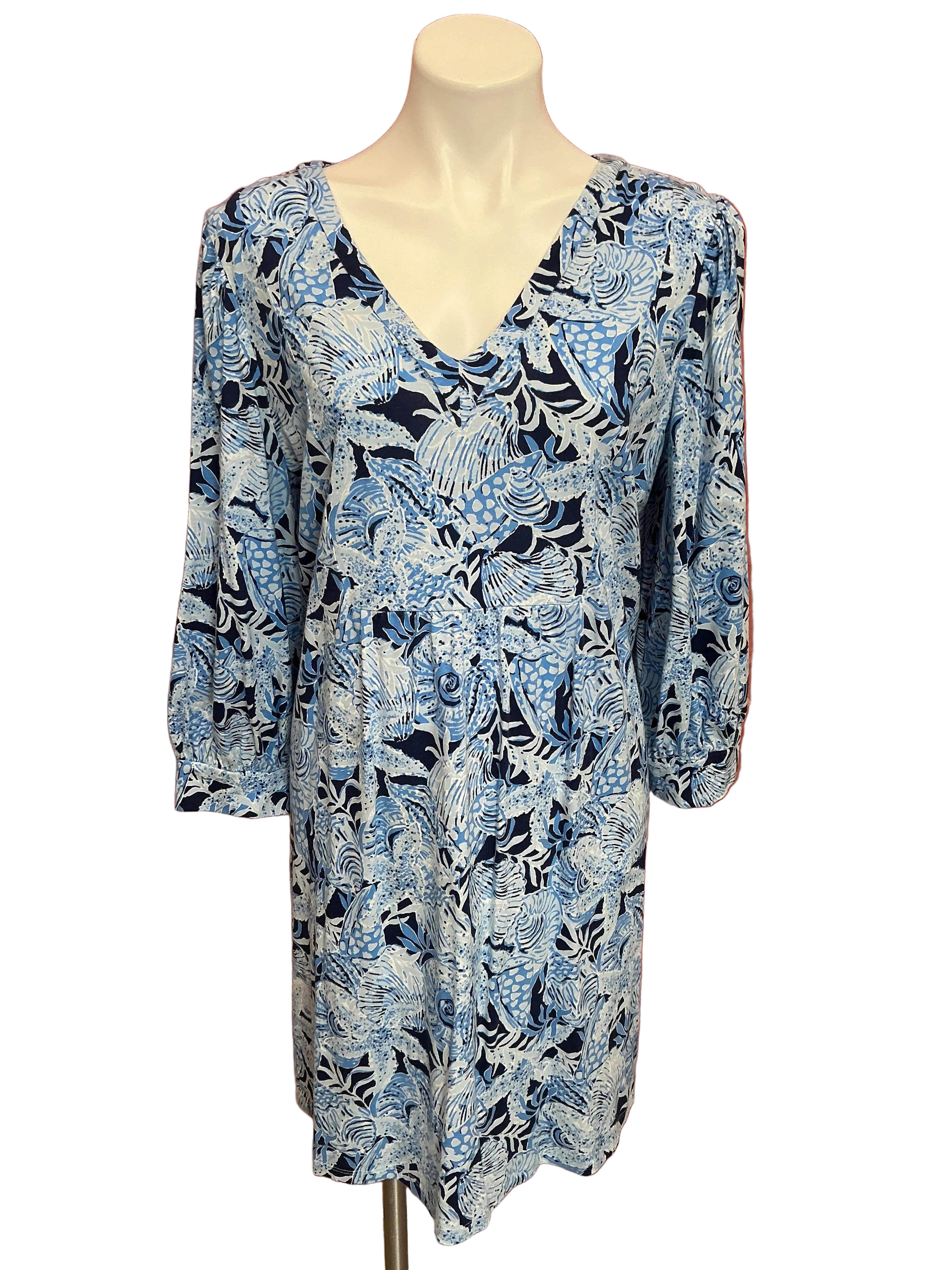 Cass Dress in the Bonaire Blue Coastal Constellation Lilly Pulitzer Dress - Size XL