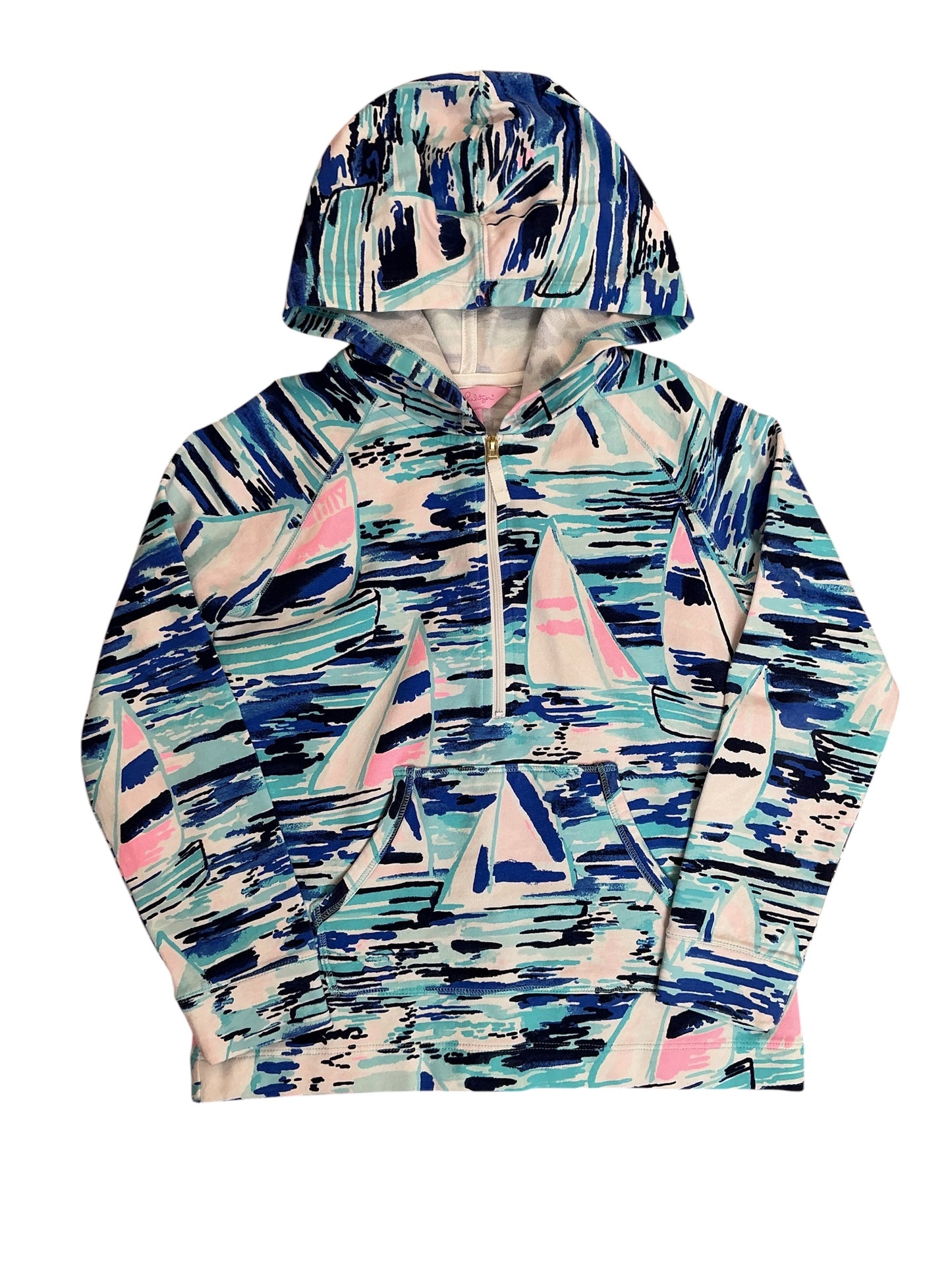Lilly Pulitzer Kids Girls Kiawah Hoodie Top Pier Pressure - Size L 8-10