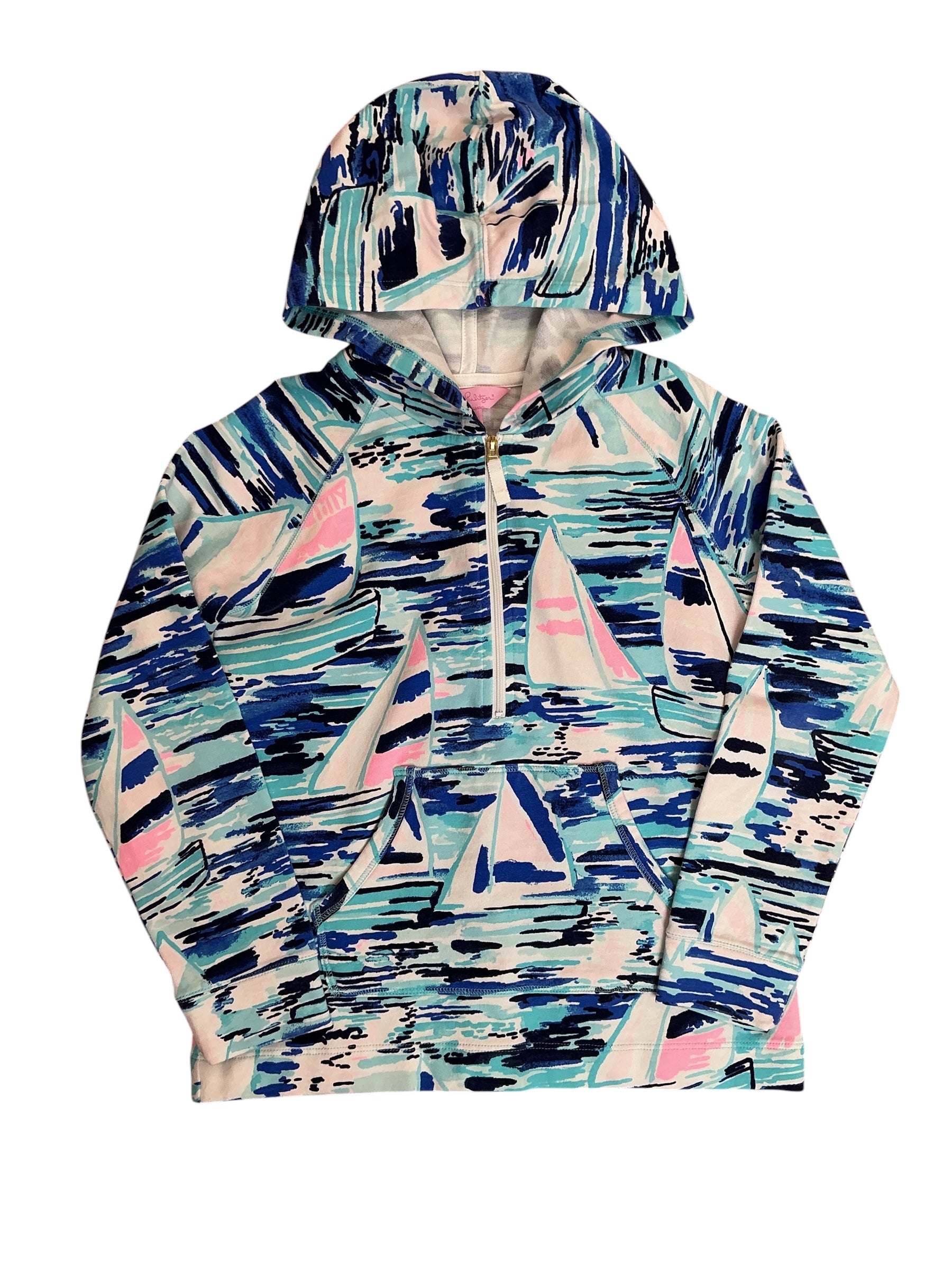 Lilly Pulitzer Kids Girls Kiawah Hoodie Top Pier Pressure - Size L 8-10