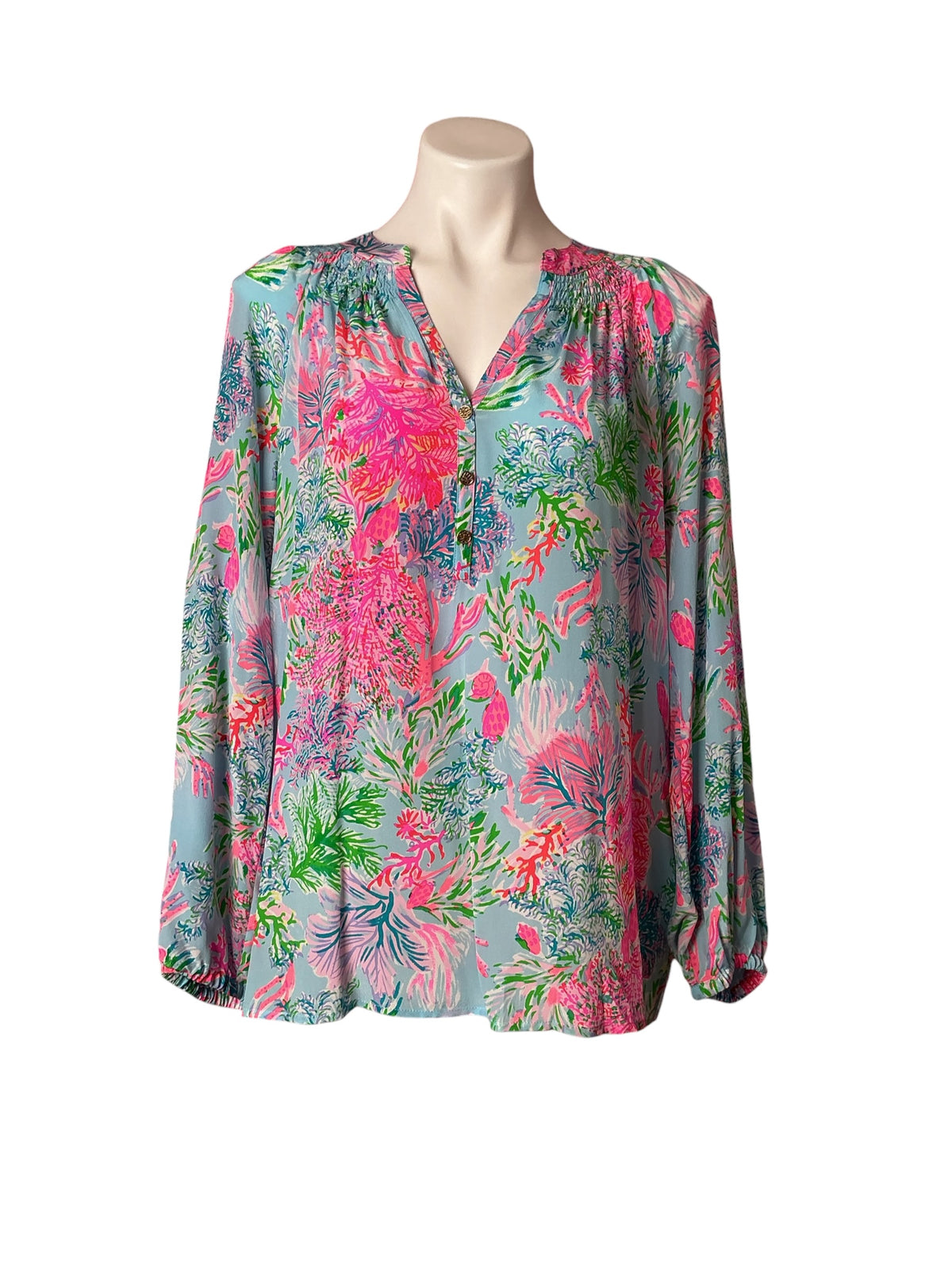 Lilly Pulitzer NWT Elsa Top Celestial Blue Cay To My Heart - Size L