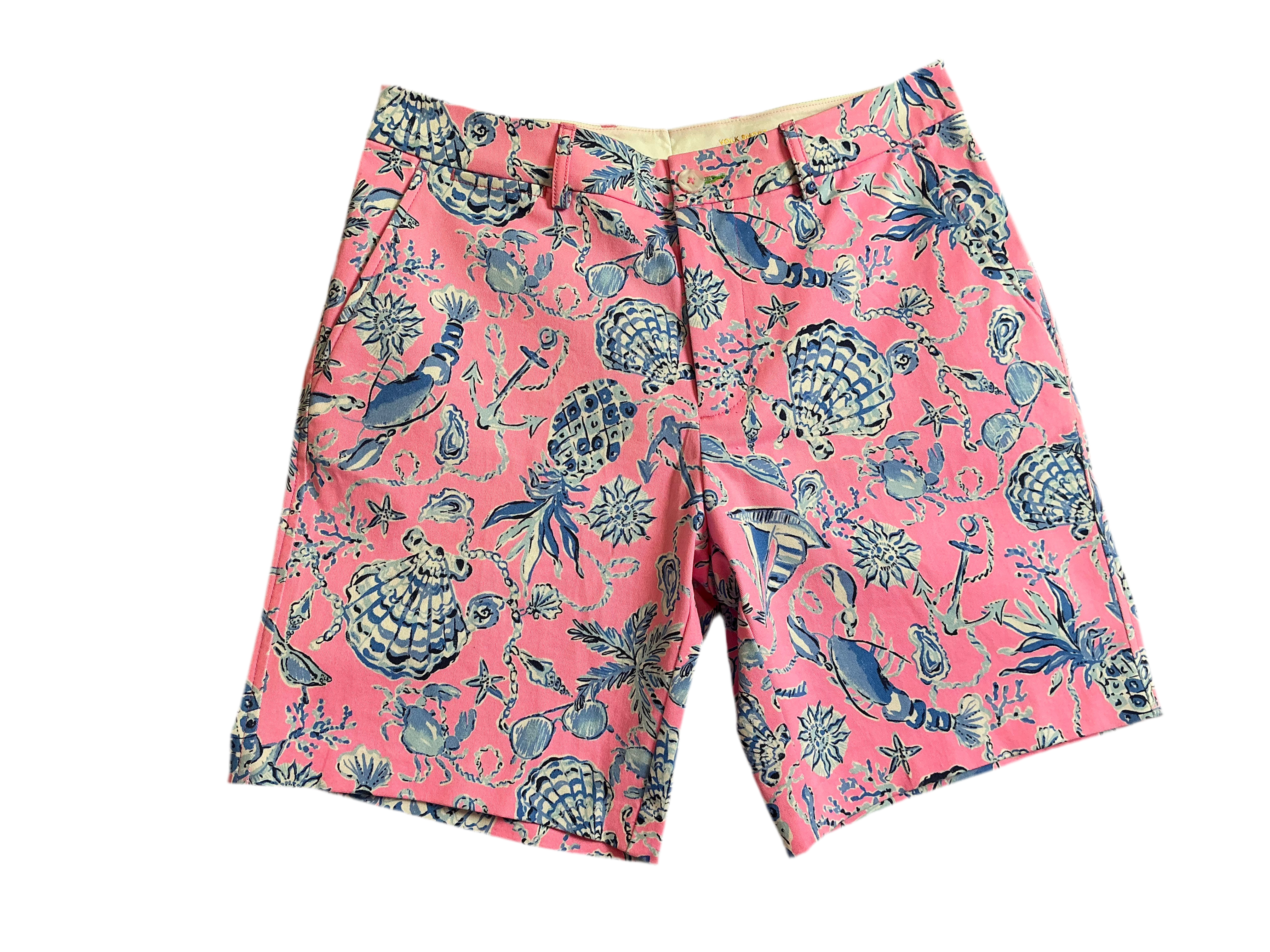 Lilly Pulitzer NWT - Mens Stuff Volk Stretc - Rousseau Pink Barefoot Beachcombers - Size 30