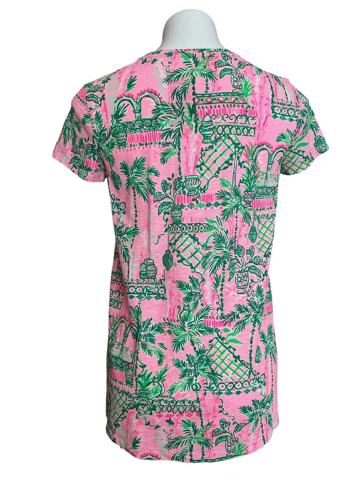 Lilly Pulitzer Etta V Neck Top Mandevilla Baby Always Worth It - Size S