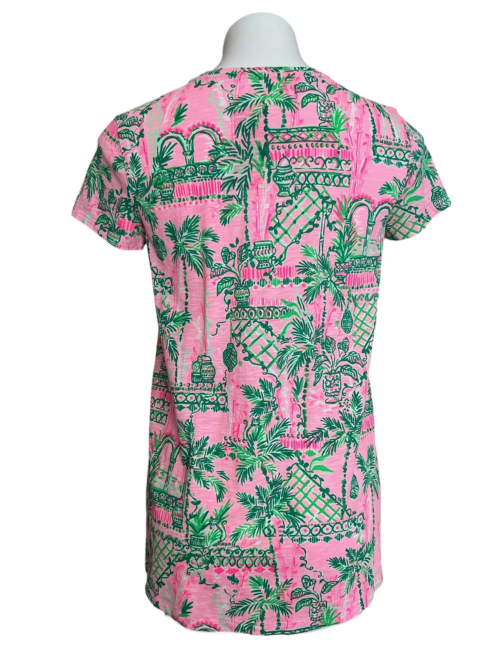 Lilly Pulitzer Etta V Neck Top Mandevilla Baby Always Worth It - Size S