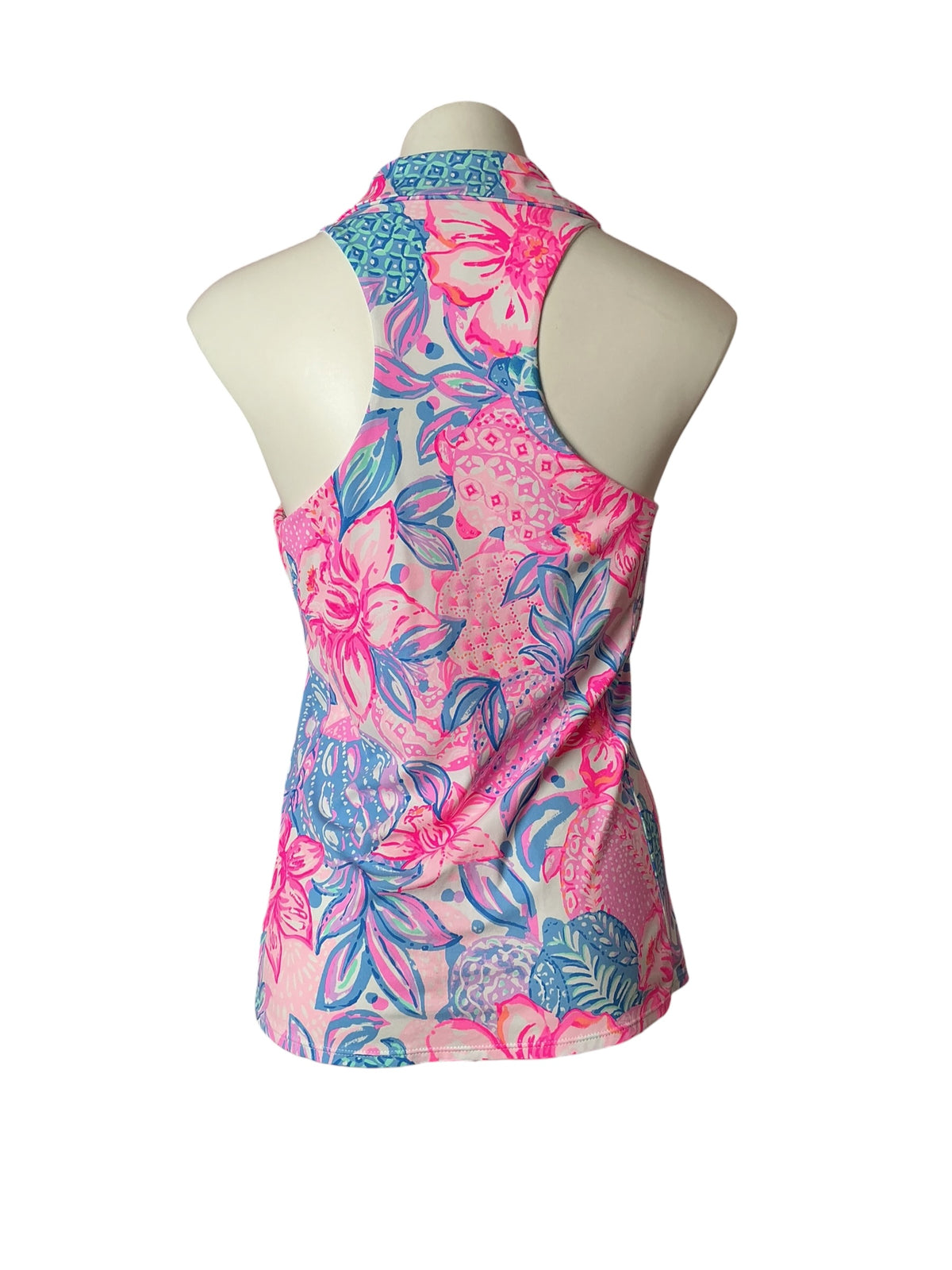 Lilly Pulitzer NWT Lakelyn Bra Polo UPF 50+ Pink Isle Snappy Turtle - Size M