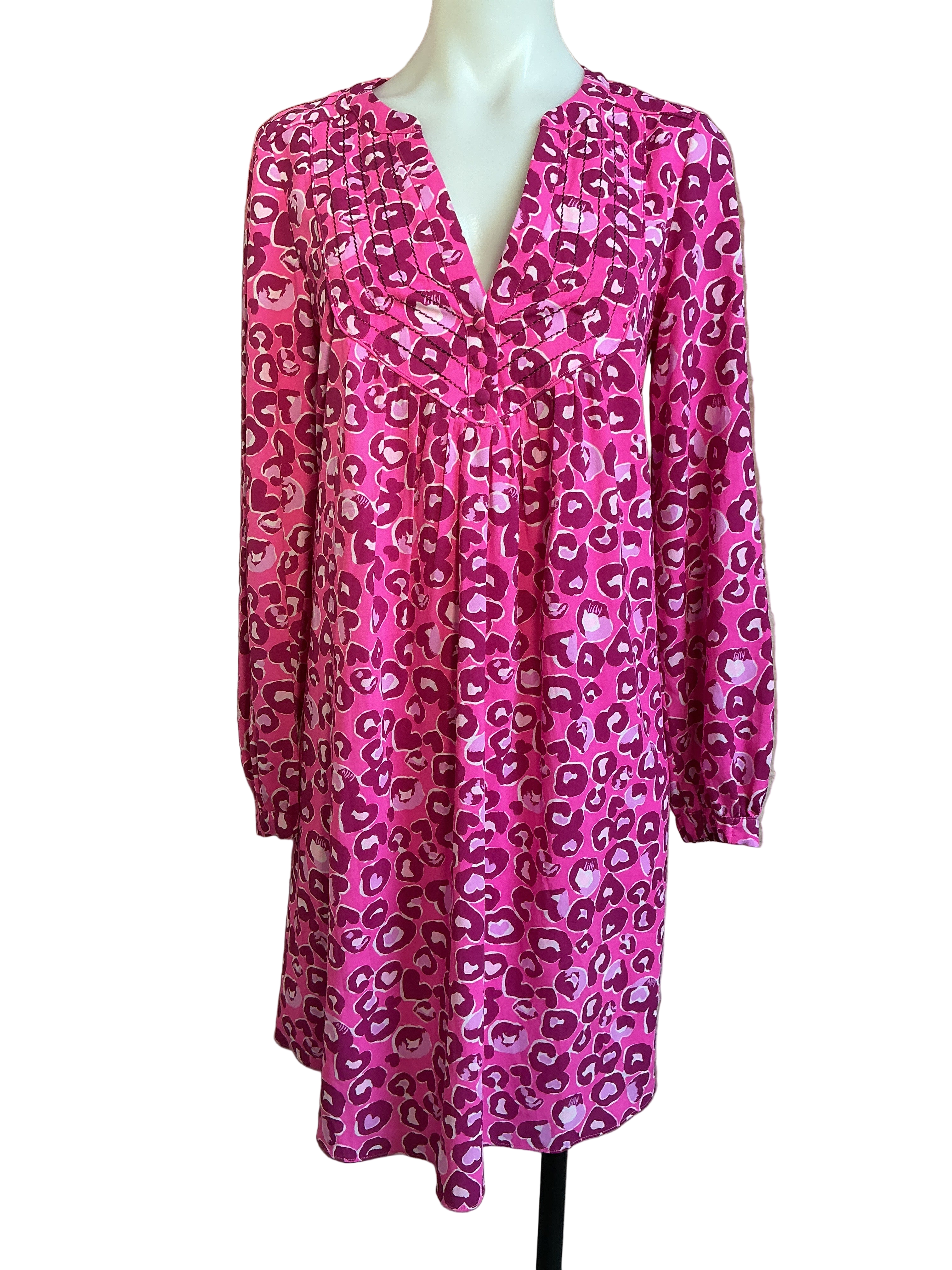 Lilly Pulitzer Brynnly Stretch Dress in the Mandevilla Pink "Don't Be A Cheetah" pattern - Size 2