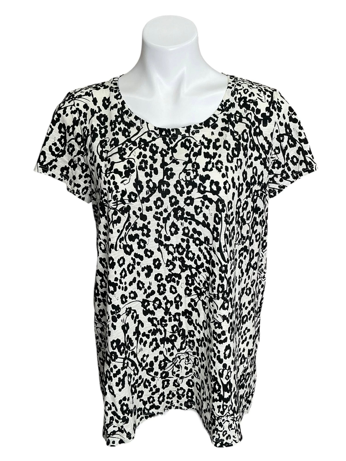 Lilly Pulitzer Etta Scoop Neck Tee Coconut White Lets Pawty - Size L