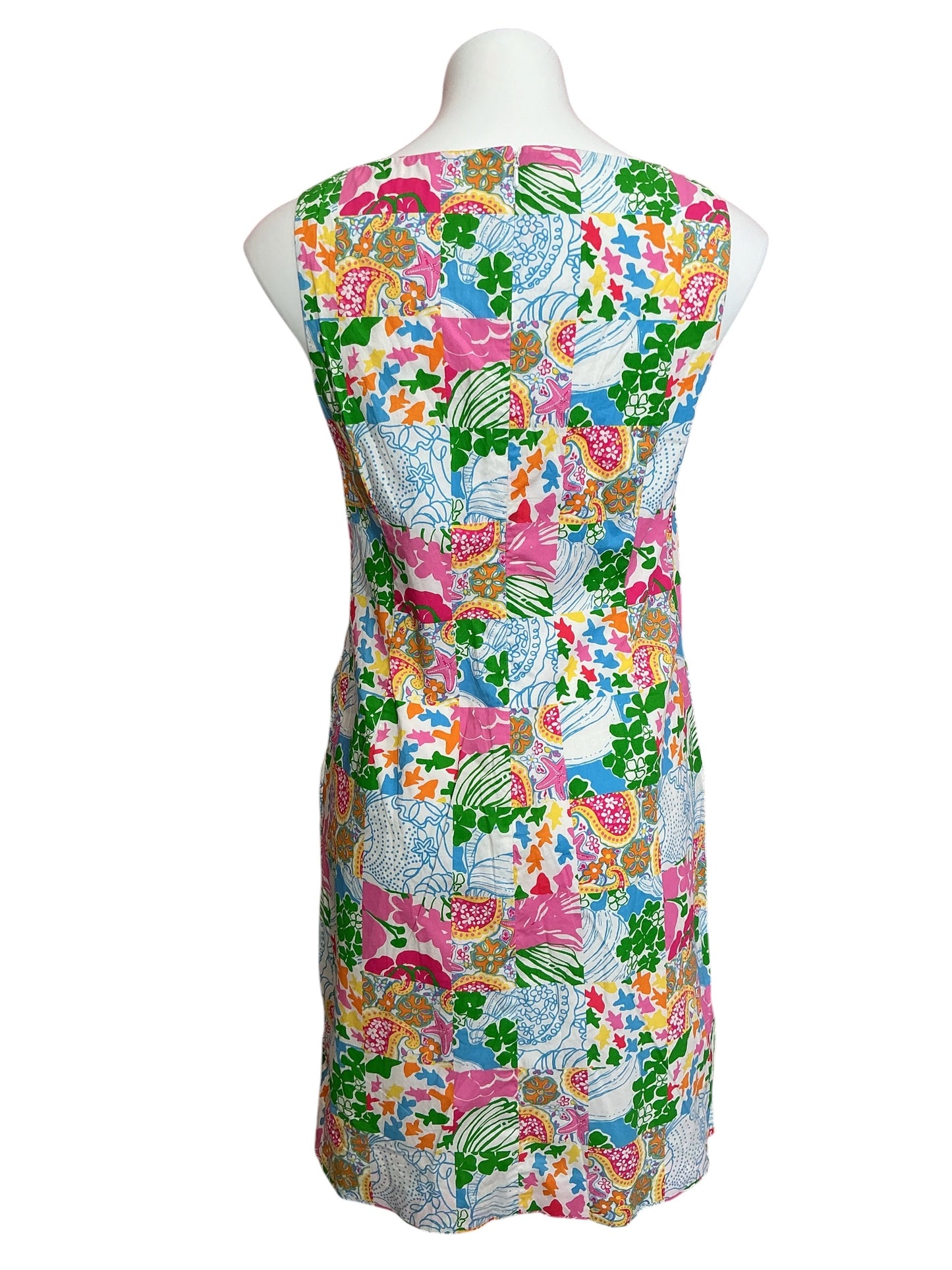 Lilly Pulitzer Sleeveless Shift Dress Multi Crazy Quilt - Size 4