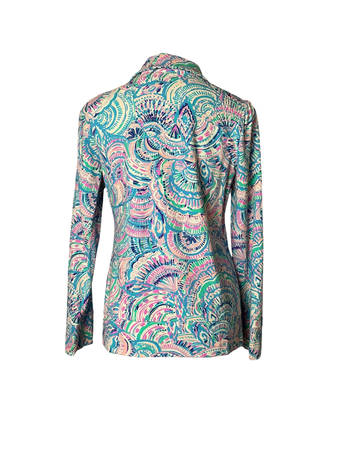 Lilly Pulitzer Leona Zip-Up Jacket Multo Happy As A Clam - Size M