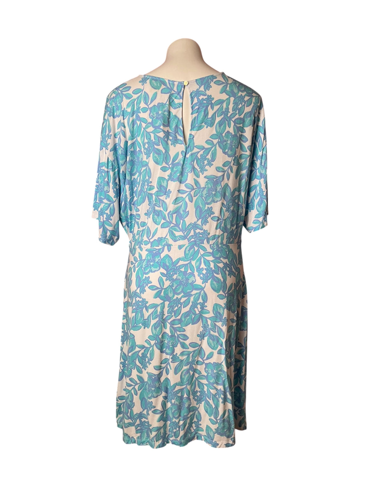 Lilly Pulitzer Etta Short Sleeve V-Neck T-Shirt Dress Blue Peri The Turtle Package - Size XL