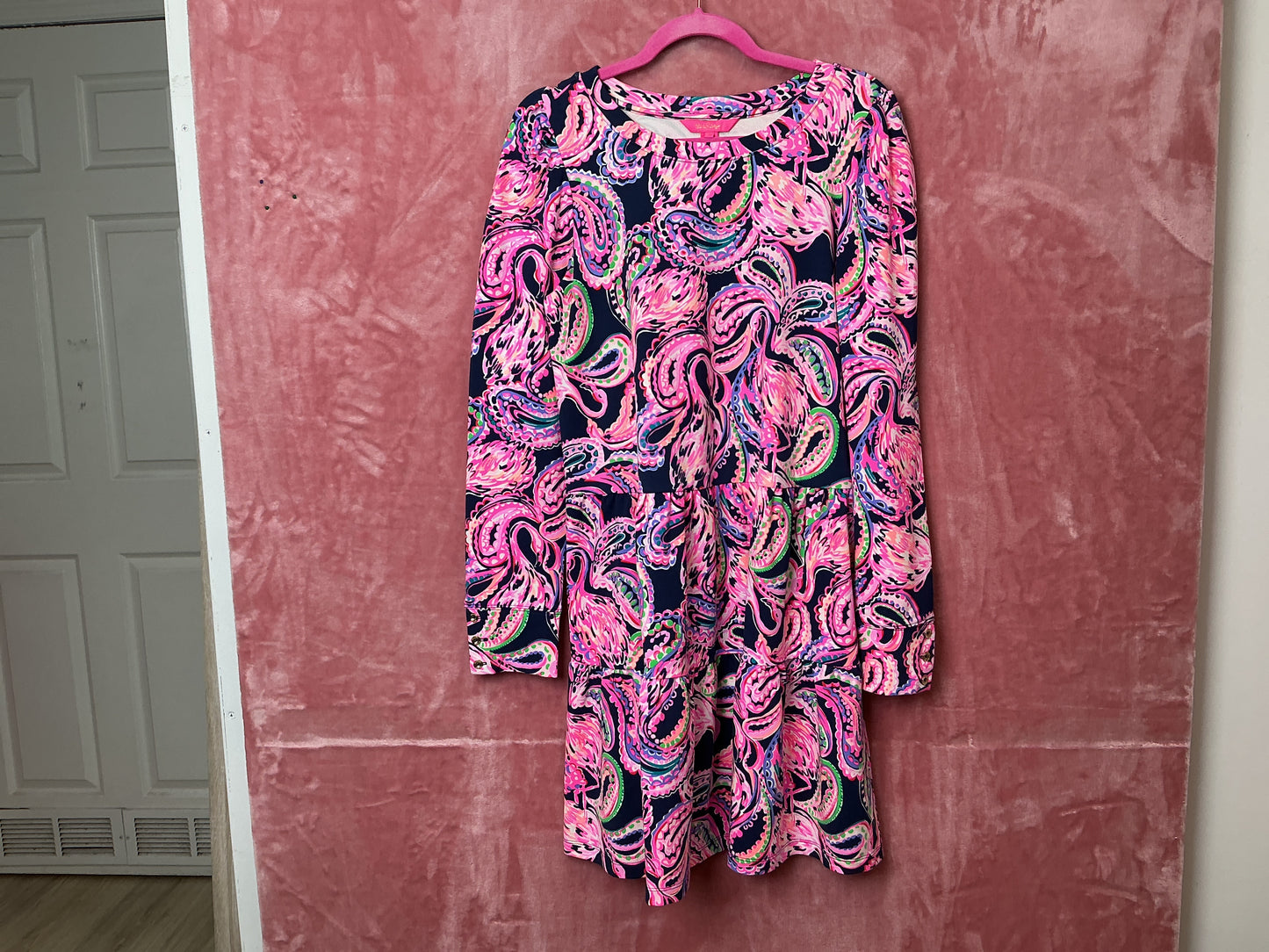 Lilly Pulitzer NWT UPF 50 + Arlette Dress High Tide Navy Flock To The Top - Size M