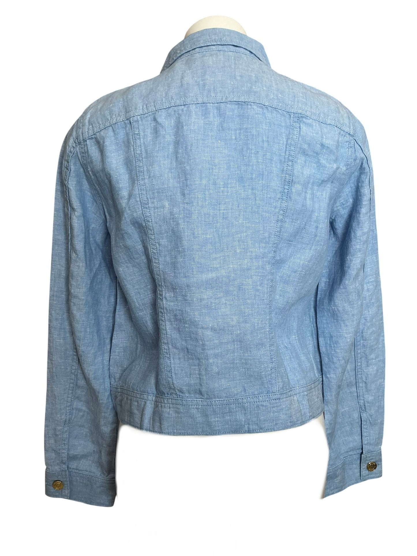 Lilly Pulitzer NWT Seaspray Linen Jacket Blue Peri X Resort White - Size S