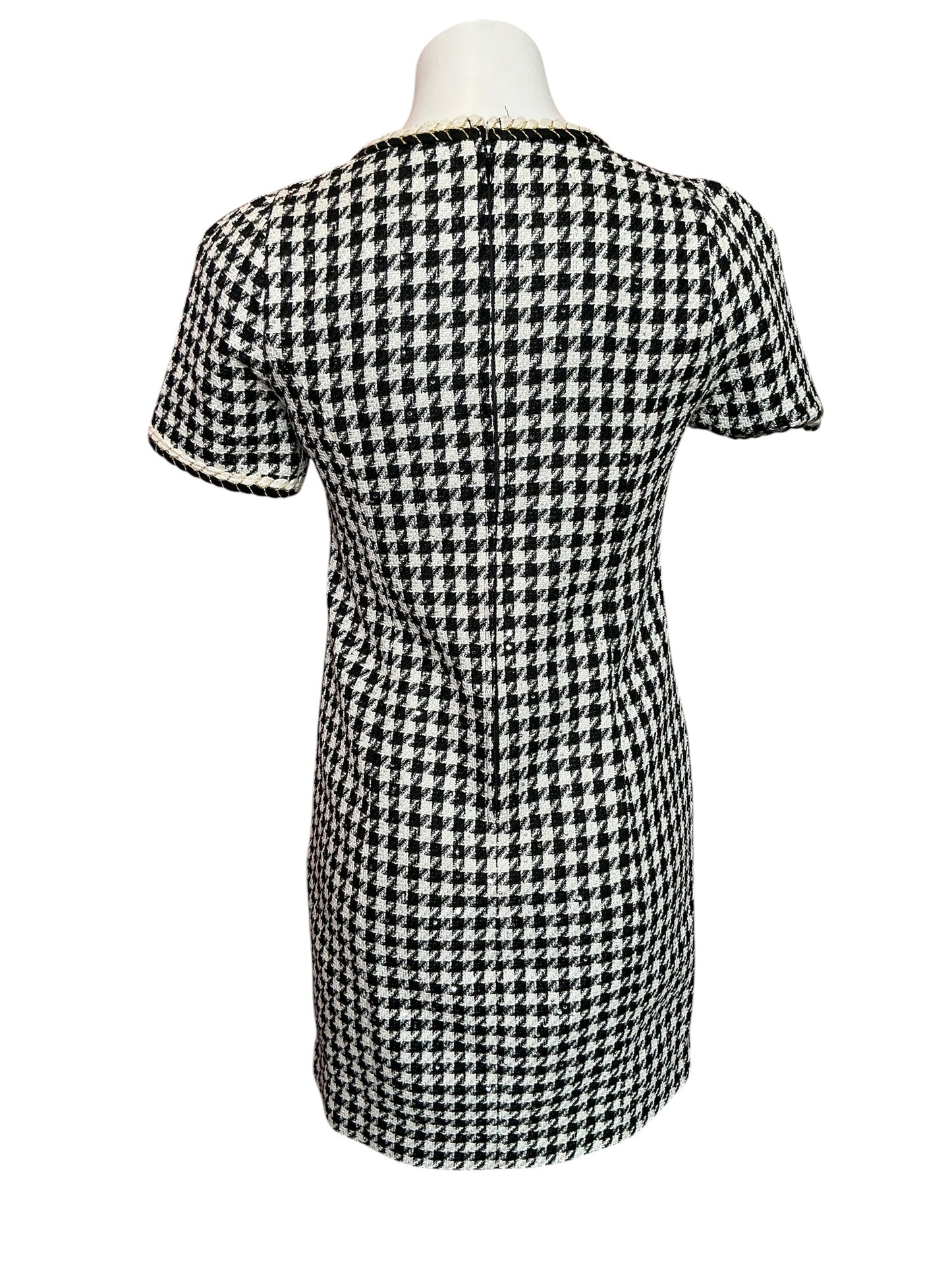 Lilly Pulitzer Doriane Boucle Shift Dress Noir Houndstooth Sequin Boucle - Size 0