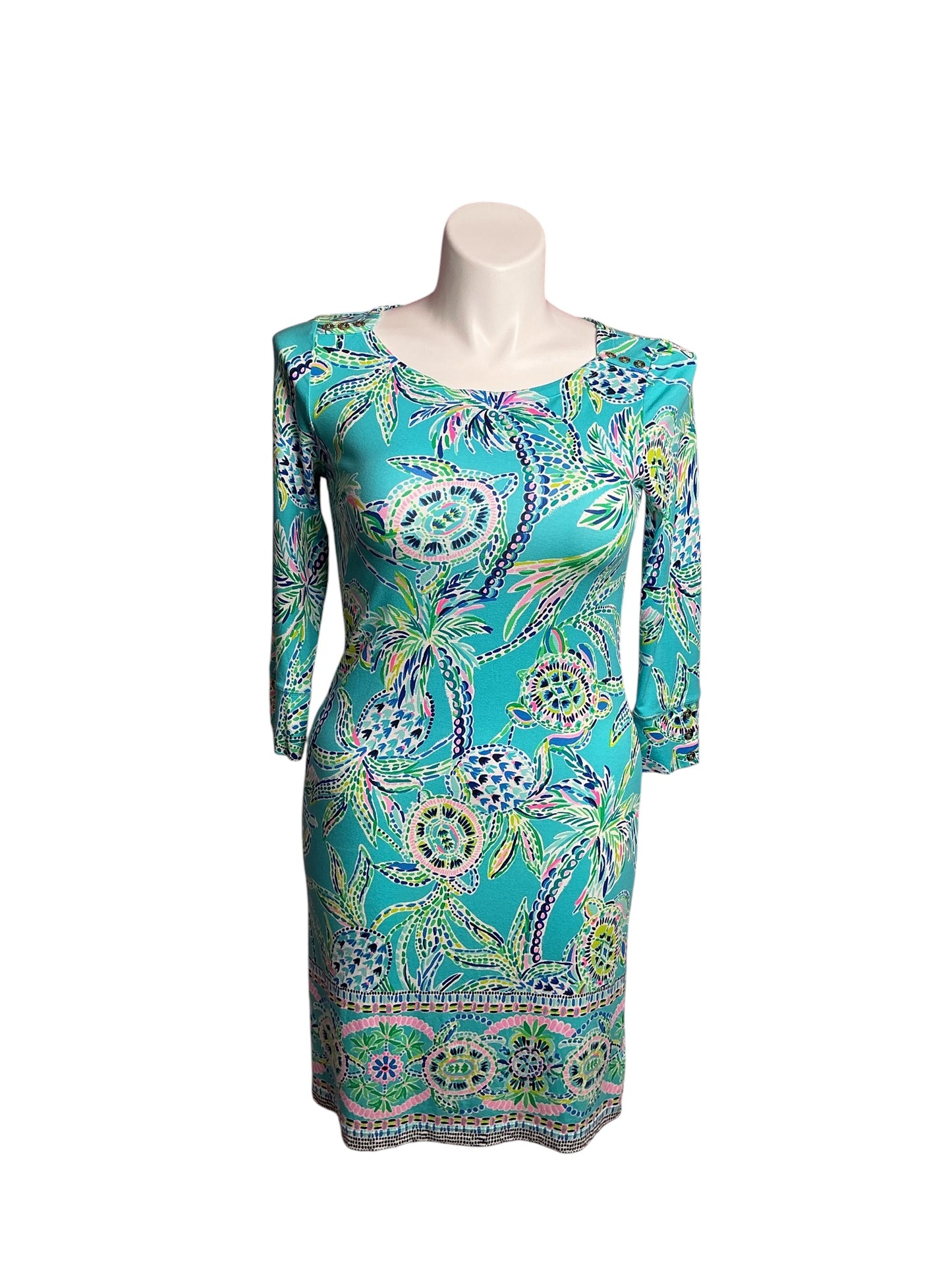 Lilly Pulitzer- UPF 50+ Sophie Dress Bermuda Blue Turtle Szn Size M