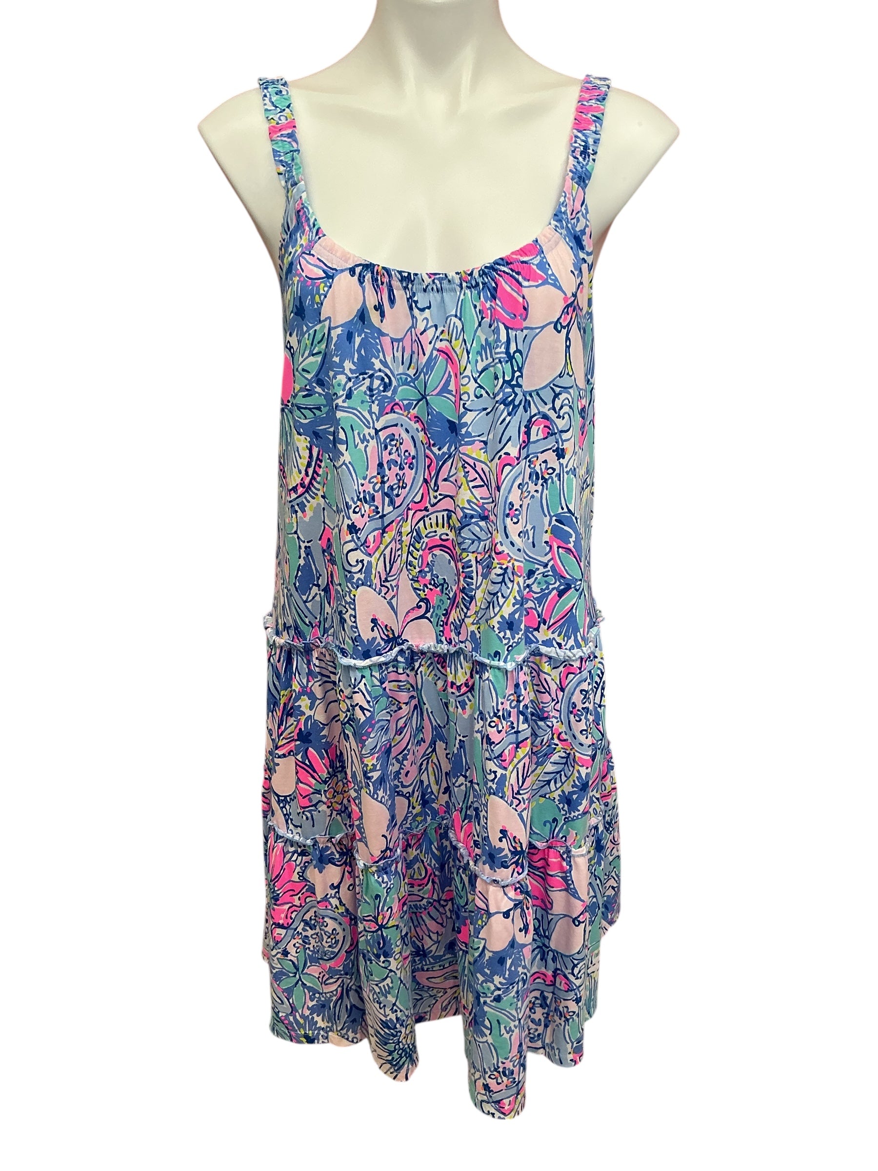 Lilly Pulitzer Loro Swing Dress Skim Blue Reel Nautical - Size XXL
