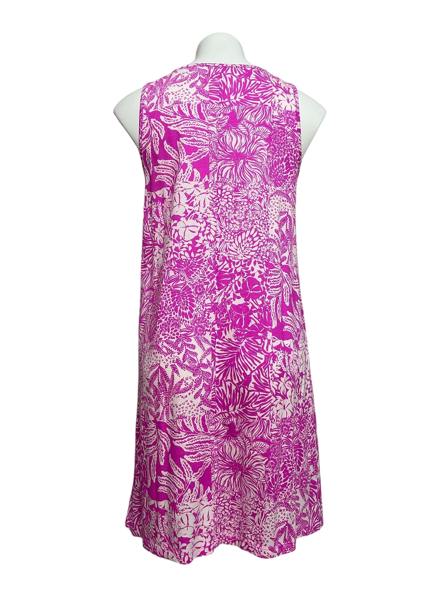 Lilly Pulitzer Lela Henley Tank Dress Wild Fuchsia, Swipe Right Size M