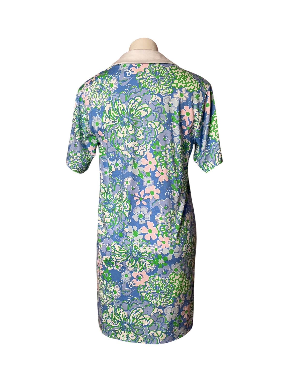 Lilly Pulitzer NWT Alden UPF 50+ Dress Sunwashed Blue Plumes In The Bloom - Size XS
