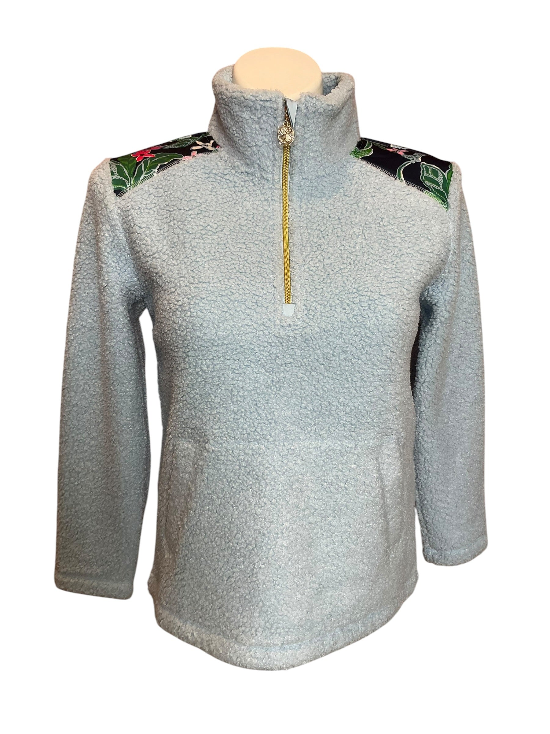 Lilly Pulitzer NWT Wallen Sherpa Half Zip Bonaire Blue - Size XS