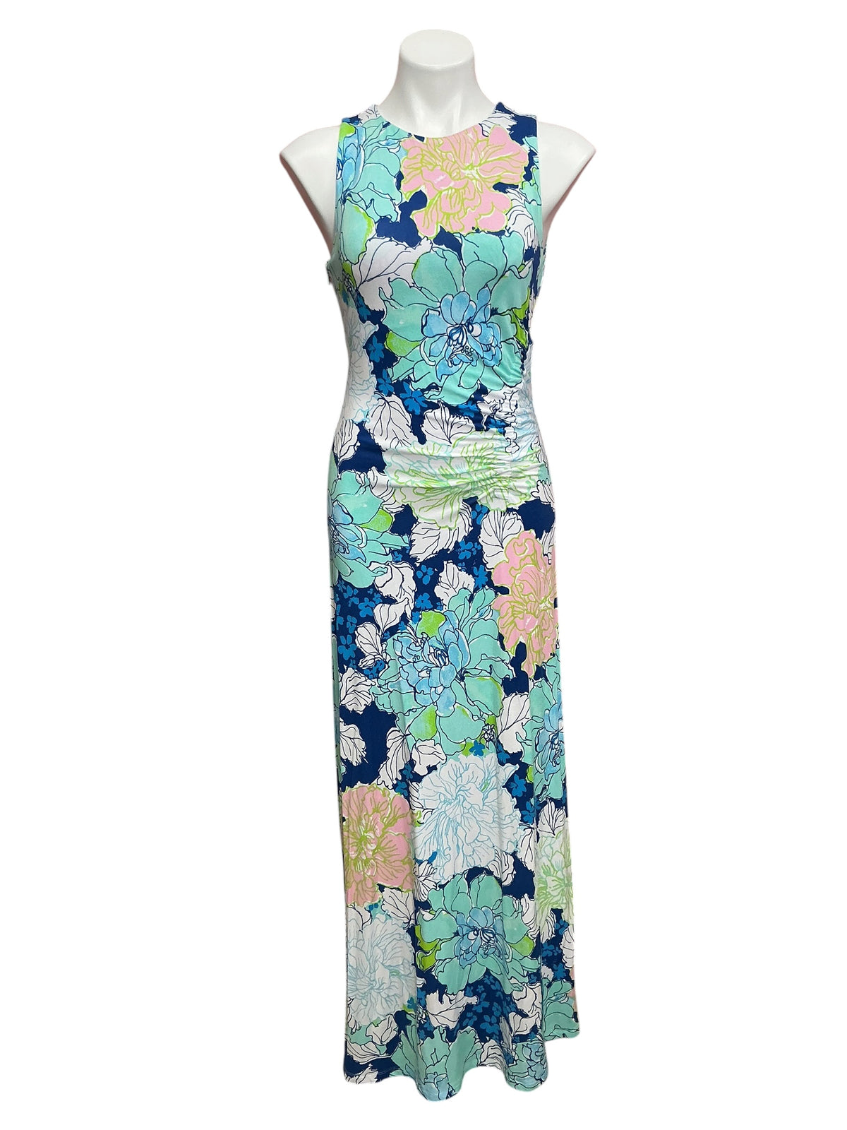 Lilly Pulitzer Carolita Maxi Dress Starlight Navy Tennessees Hibiscus - Size 2