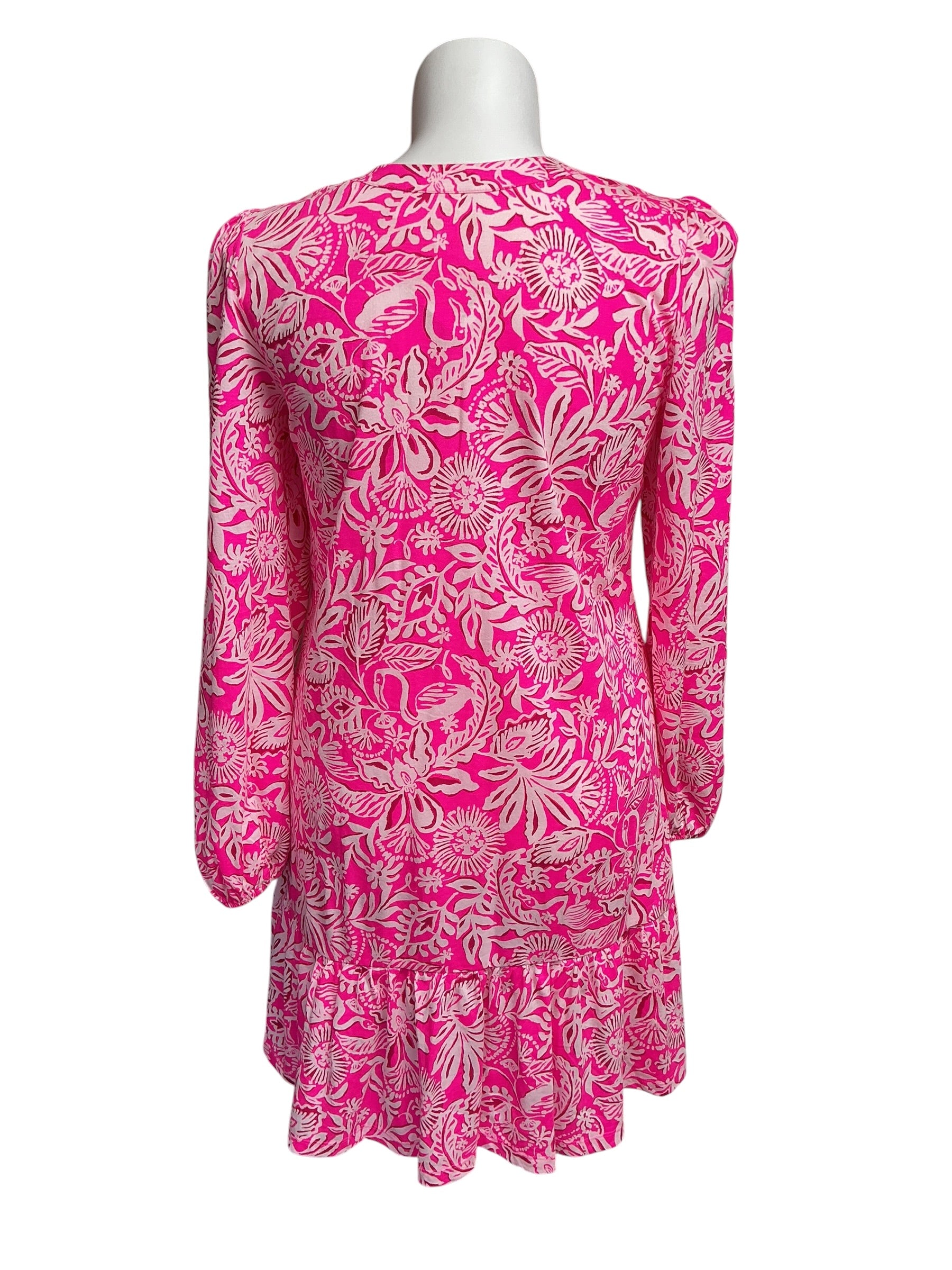 Lilly Pulitzer NWT Alyssa Long Sleeve Dress - Passion Fruit Pink Absolutely Flamazing - Size L