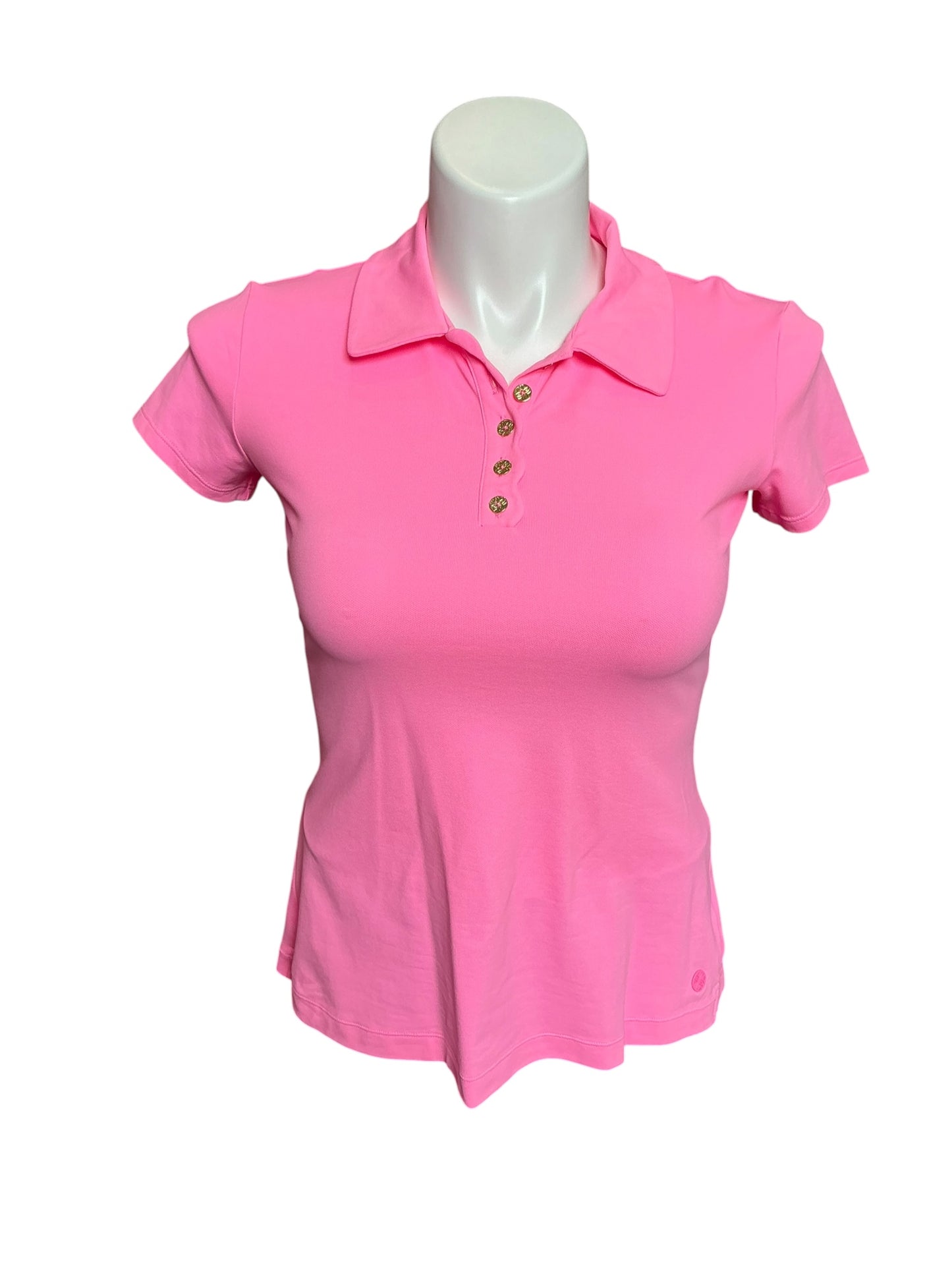 Lilly Pulitzer NWT Frida Scalloped Polo UPF 50+ Rousseau Pink - Size S