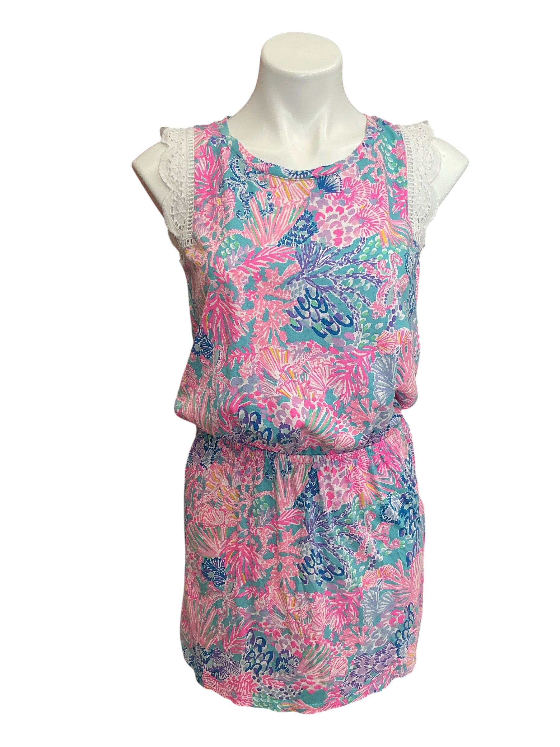 Lilly Pulitzer Agee Romper Splendor In The Sand - Size S