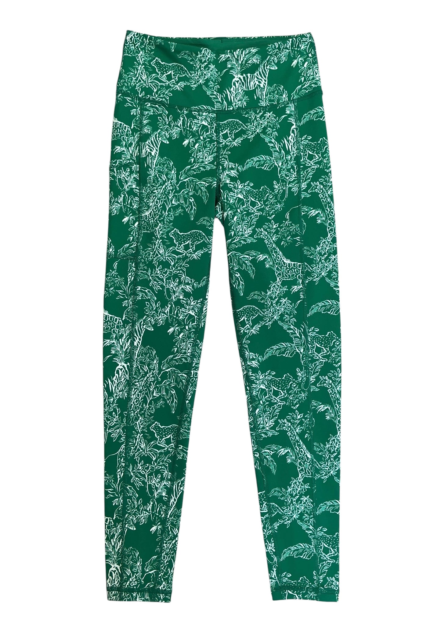 Lilly Pulitzer Weekender High Rise Leggings Fiddle Leaf Green Safari Party - Size S