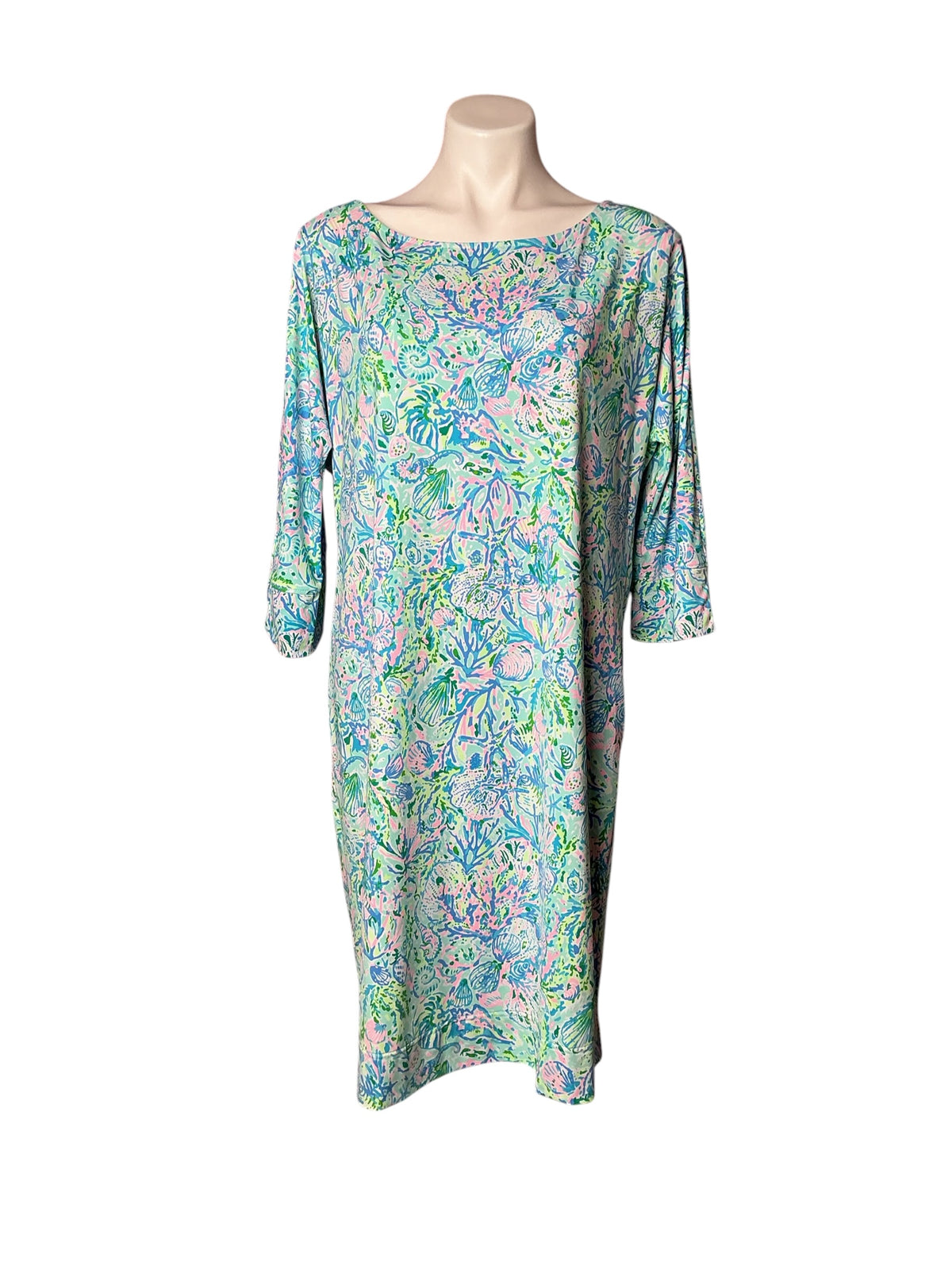 Lilly Pulitzer Braedyn UPF 50+ Dress Surf Blue Soleil It on Me - Size L