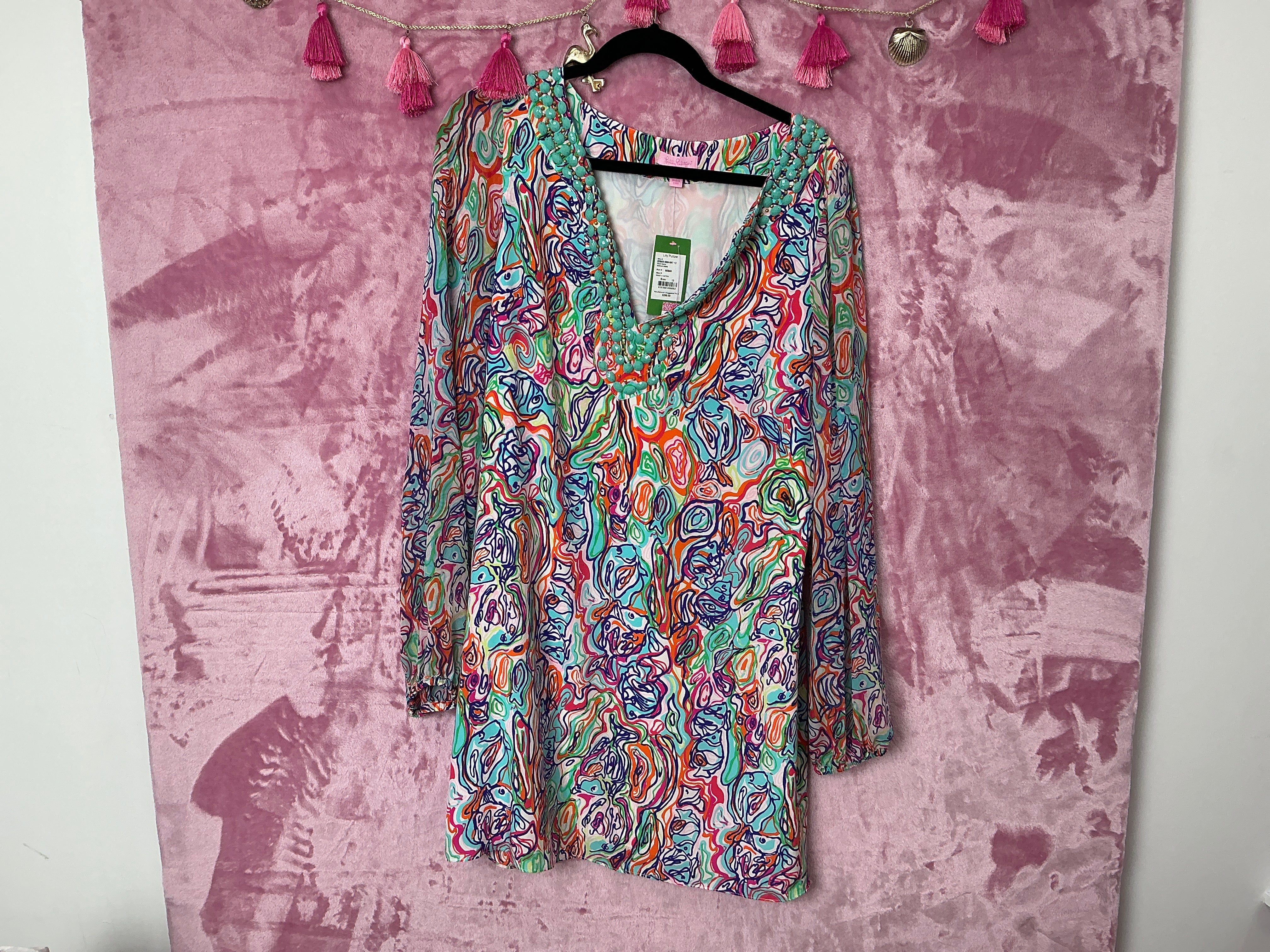 Lilly Pulitzer Dress NWT - Saemus Dress - Multi - What A Catch - Size 12