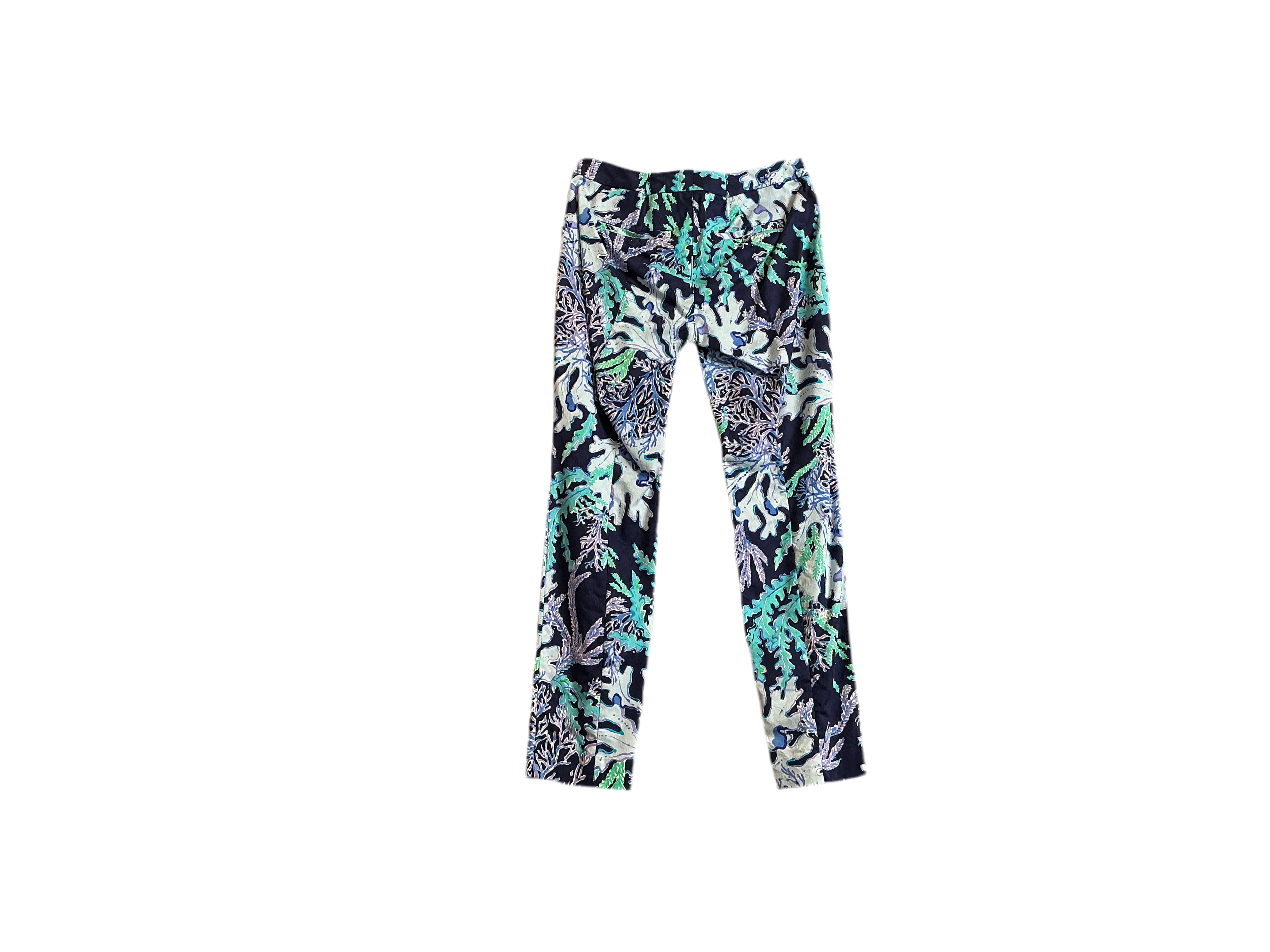 Lilly Pulitzer Kelly Skinny Ankle Pants Deep Indigo Swish And Sway - Size 6