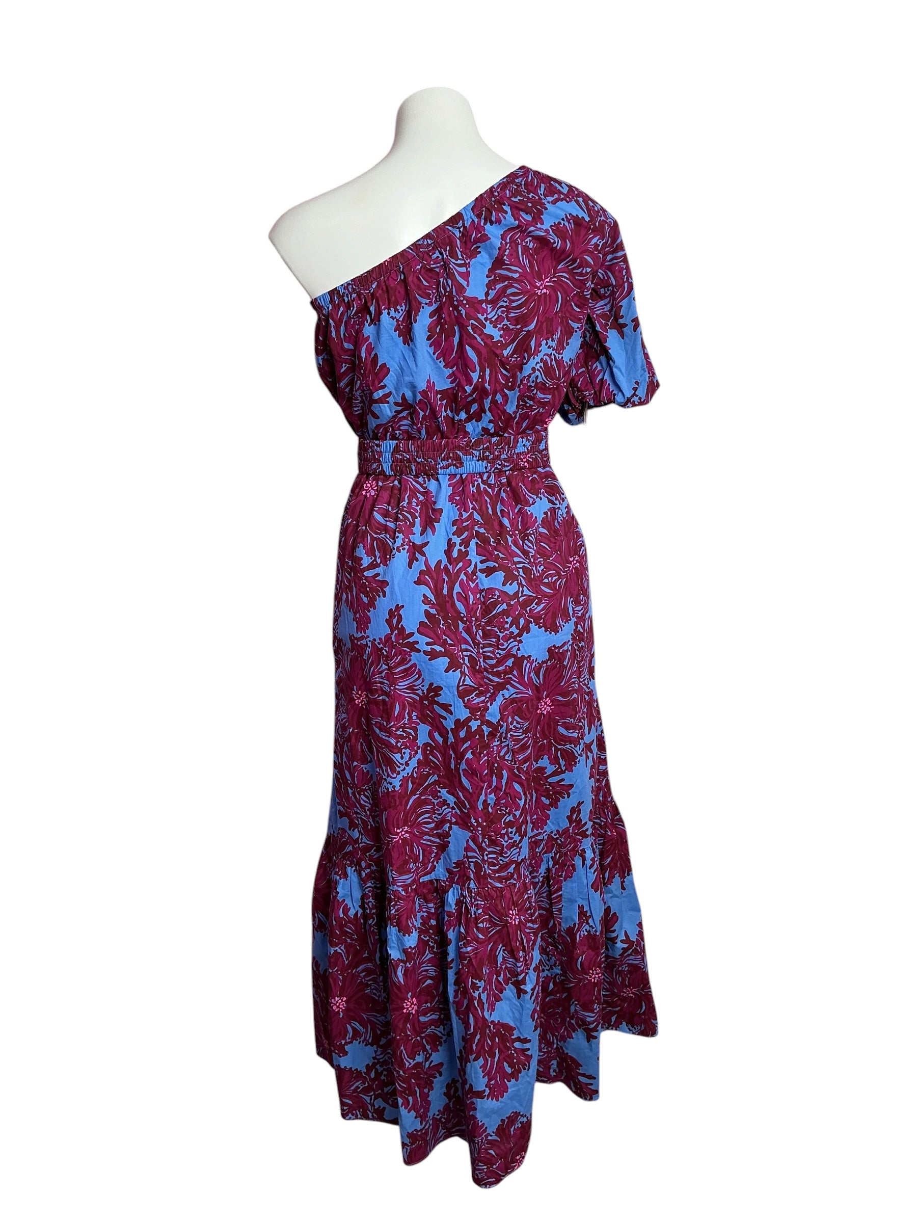 Lilly Pulitzer- Zelalynn One Shoulder-Dress Abaco Blue Feel Like A Shellebrit Size 00